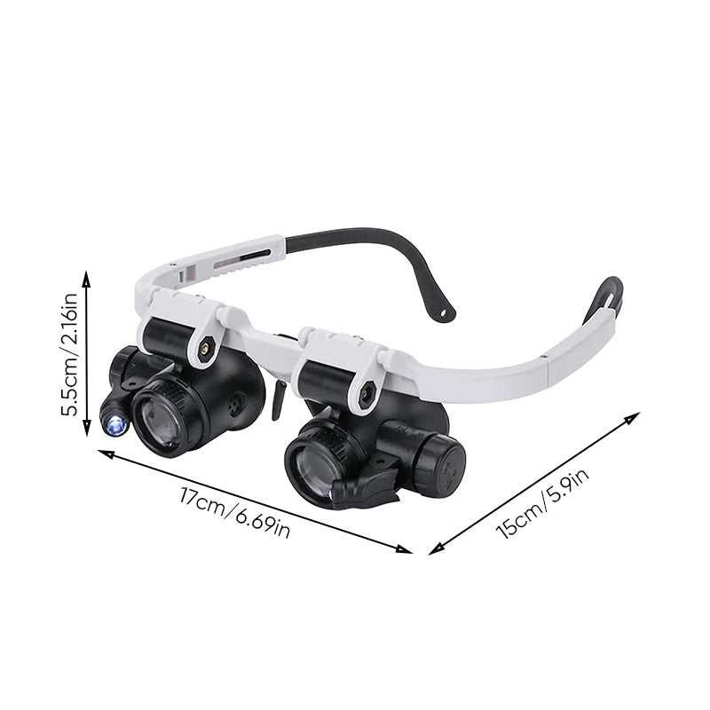 Verlichte Loepbril met LED Verlichting 8x 15x 23x Vergroting Verstelbaar Ergonomisch voor Precisiewerk Hobby | Sansoti