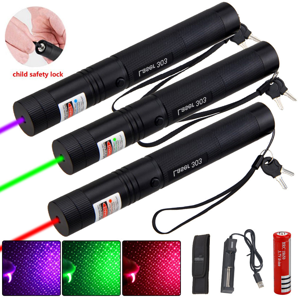 Verstelbare Laserpointer Aluminium 10000m Bereik Rood Groen Violet voor Presentaties Outdoor Activiteiten | Sansoti