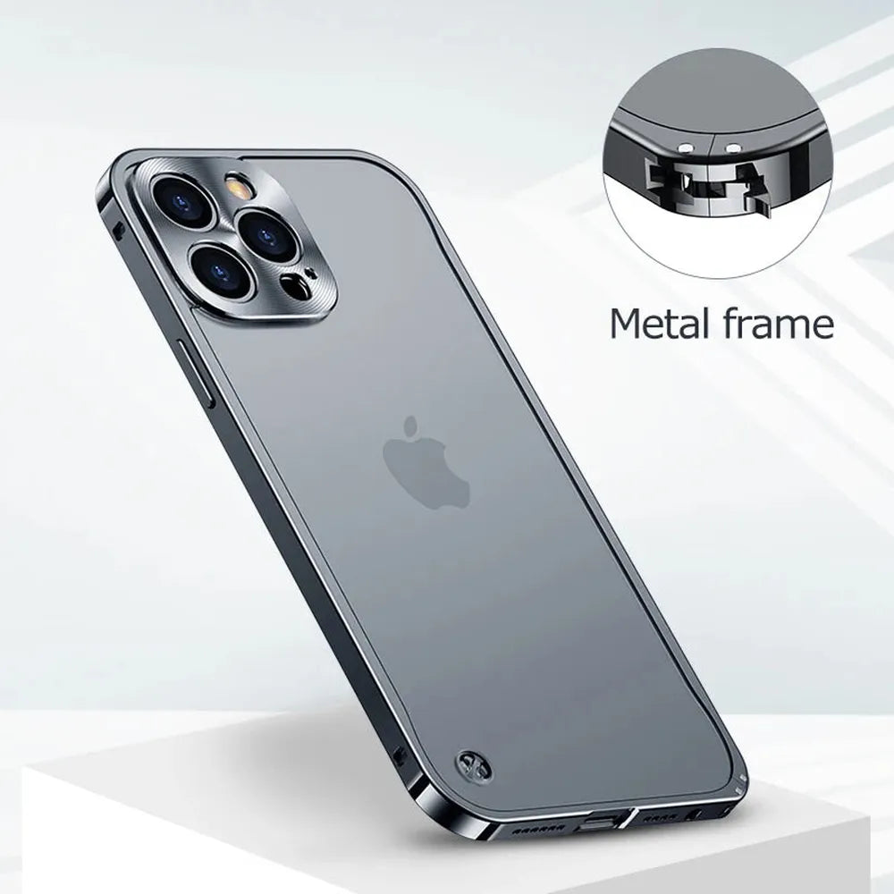 Metallisierte iPhone-Hülle mit Magnetring – stoßabsorbierender Rahmen, matte Rückseite, Telefonschutz | Sansoti