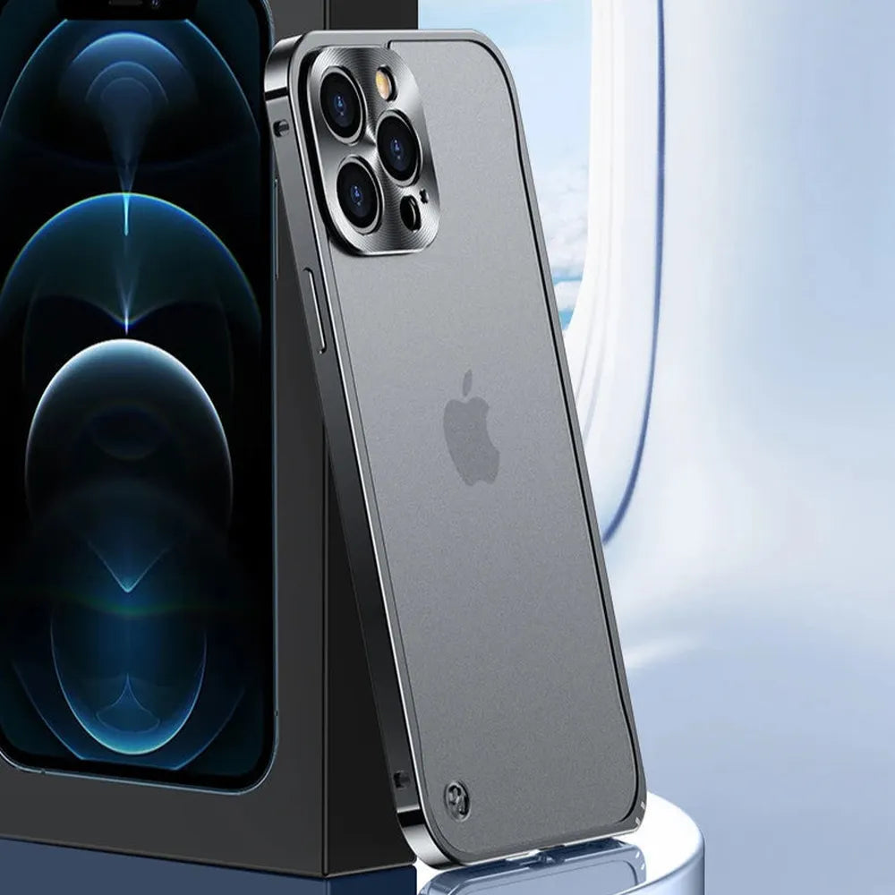 Metallisierte iPhone-Hülle mit Magnetring – stoßabsorbierender Rahmen, matte Rückseite, Telefonschutz | Sansoti