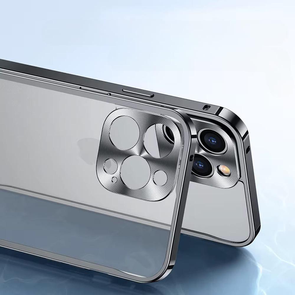 Metallisierte iPhone-Hülle mit Magnetring – stoßabsorbierender Rahmen, matte Rückseite, Telefonschutz | Sansoti