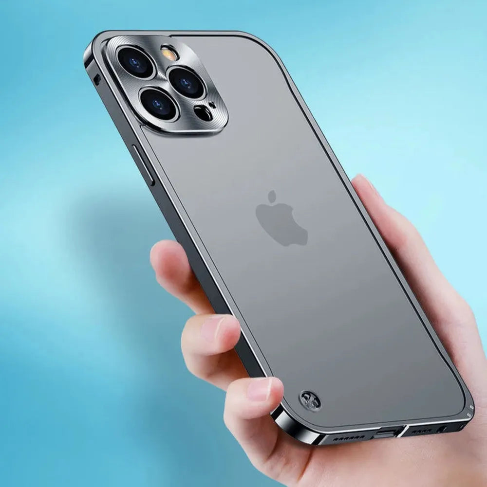 Metallisierte iPhone-Hülle mit Magnetring – stoßabsorbierender Rahmen, matte Rückseite, Telefonschutz | Sansoti