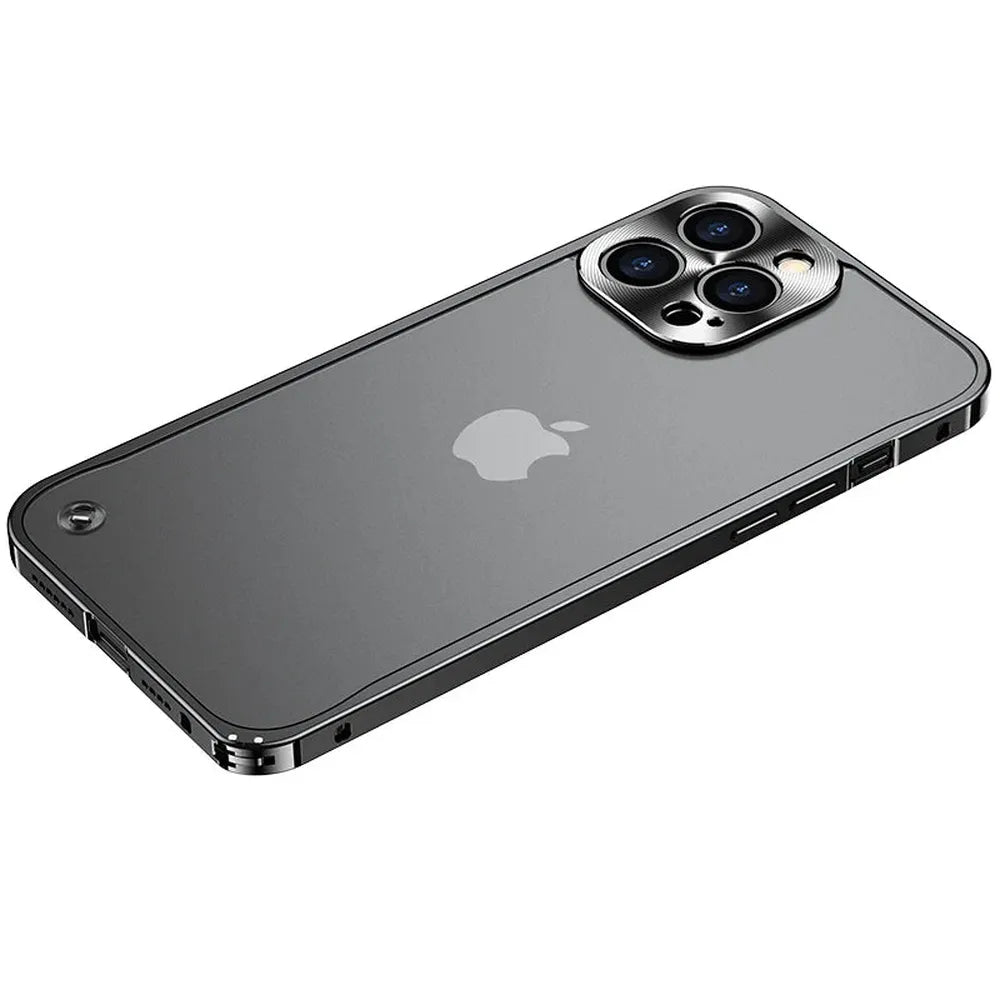 Metallisierte iPhone-Hülle mit Magnetring – stoßabsorbierender Rahmen, matte Rückseite, Telefonschutz | Sansoti