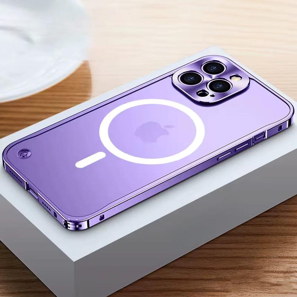 Metallisierte iPhone-Hülle mit Magnetring – stoßabsorbierender Rahmen, matte Rückseite, Telefonschutz | Sansoti