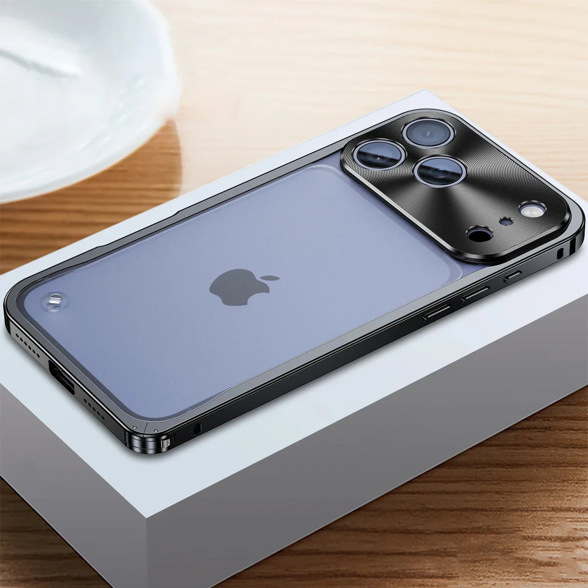 Metallisierte iPhone-Hülle mit Magnetring – stoßabsorbierender Rahmen, matte Rückseite, Telefonschutz | Sansoti