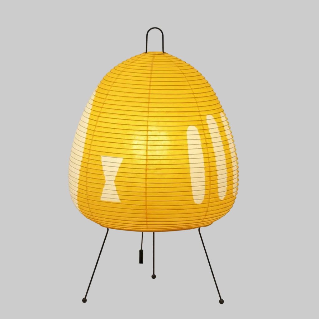 Von Japan inspirierte Tischlampe aus Reispapier 40 cm E27 stimmungsvolle Beleuchtung für Wohnzimmer, Schlafzimmer und Leseecke, warmes Licht | Sansoti