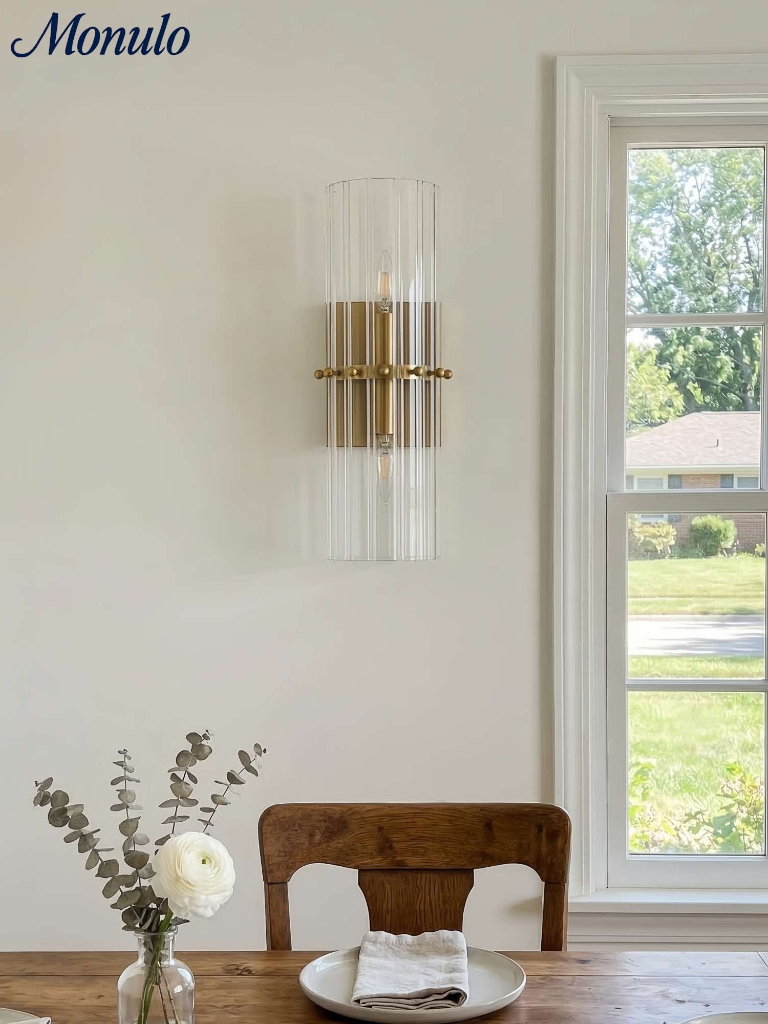 Kristallen Wandlamp met Dubbele Lichtbundel - Elegante Buitenlichtstrip voor Slaapkamer - Interieurverlichting met Glanzende Kristallen | Sansoti