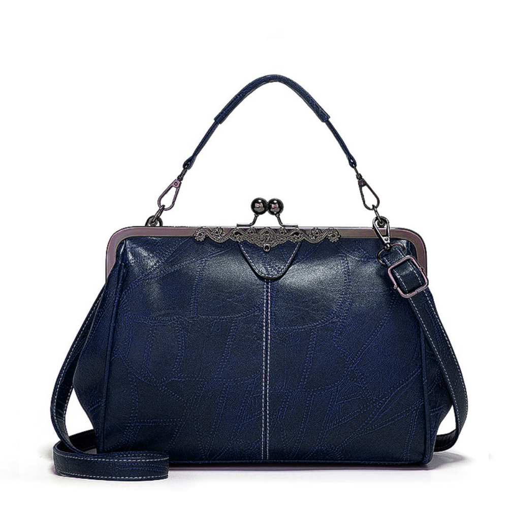 Vintage Handtas met Kliksluiting Retro Clutch Dames Avondtas Feesttas Schoudertas Elegant Design Bruin Zwart | Sansoti