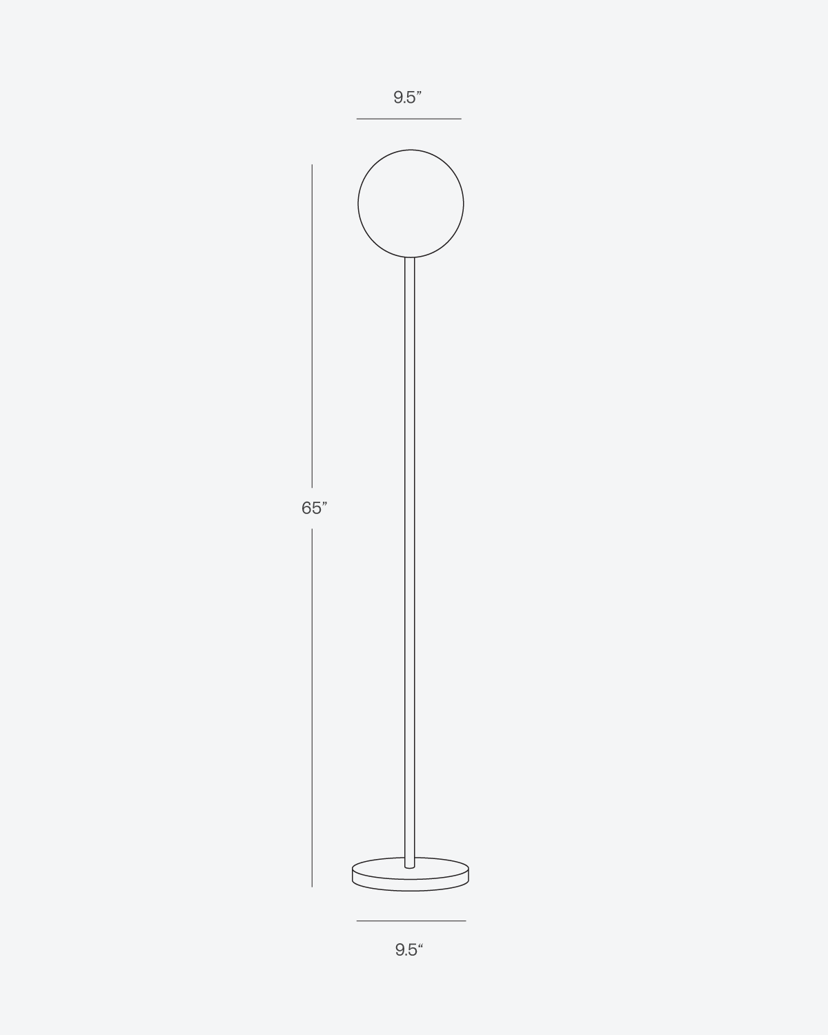 Stehleuchte Messing Mit Glaskugel 165cm Modern Minimalistisch LED | Restfield