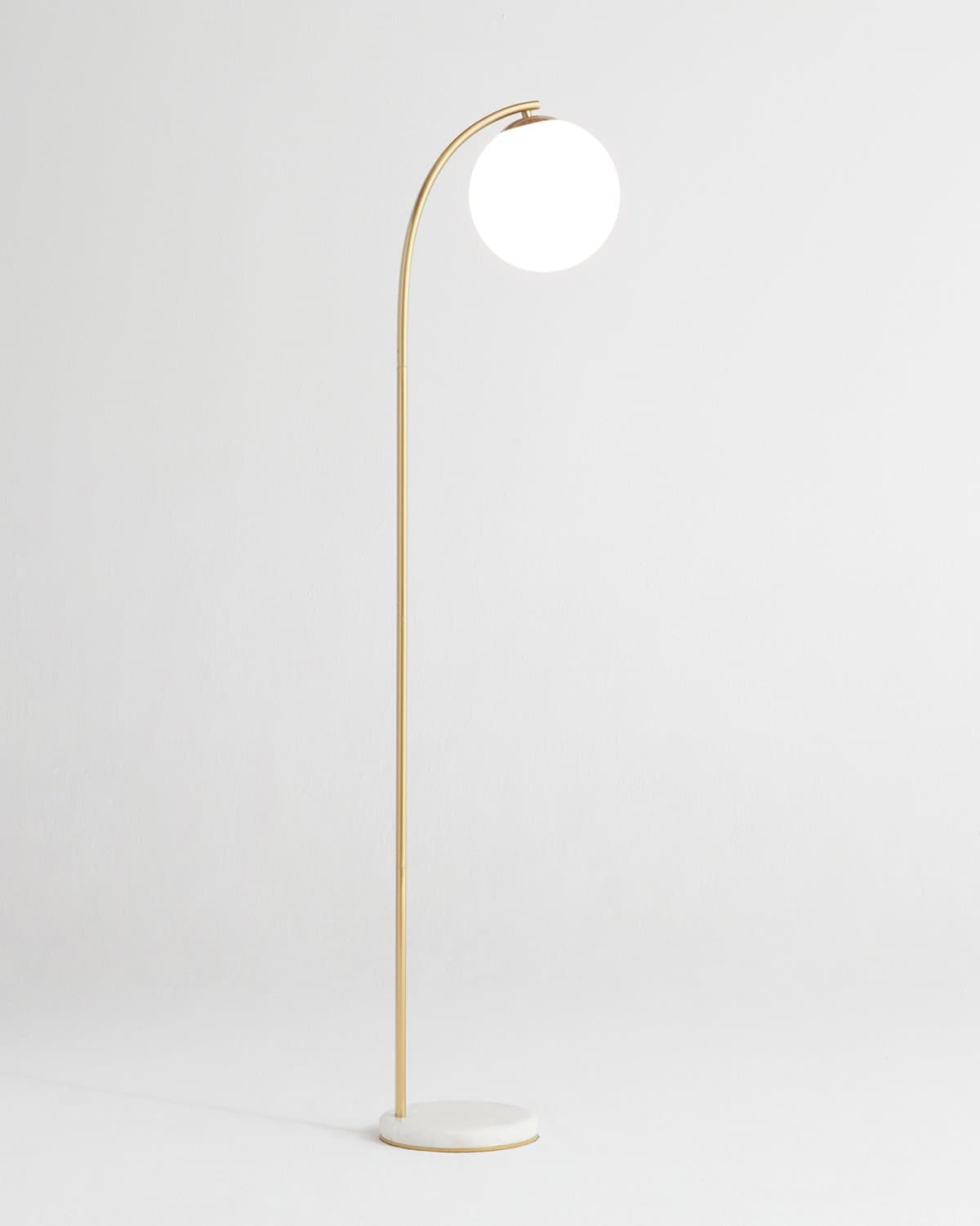 Stehleuchte Marmorfuß Messing Glaskugel LED 168cm Standleuchte Wohnzimmer Modern