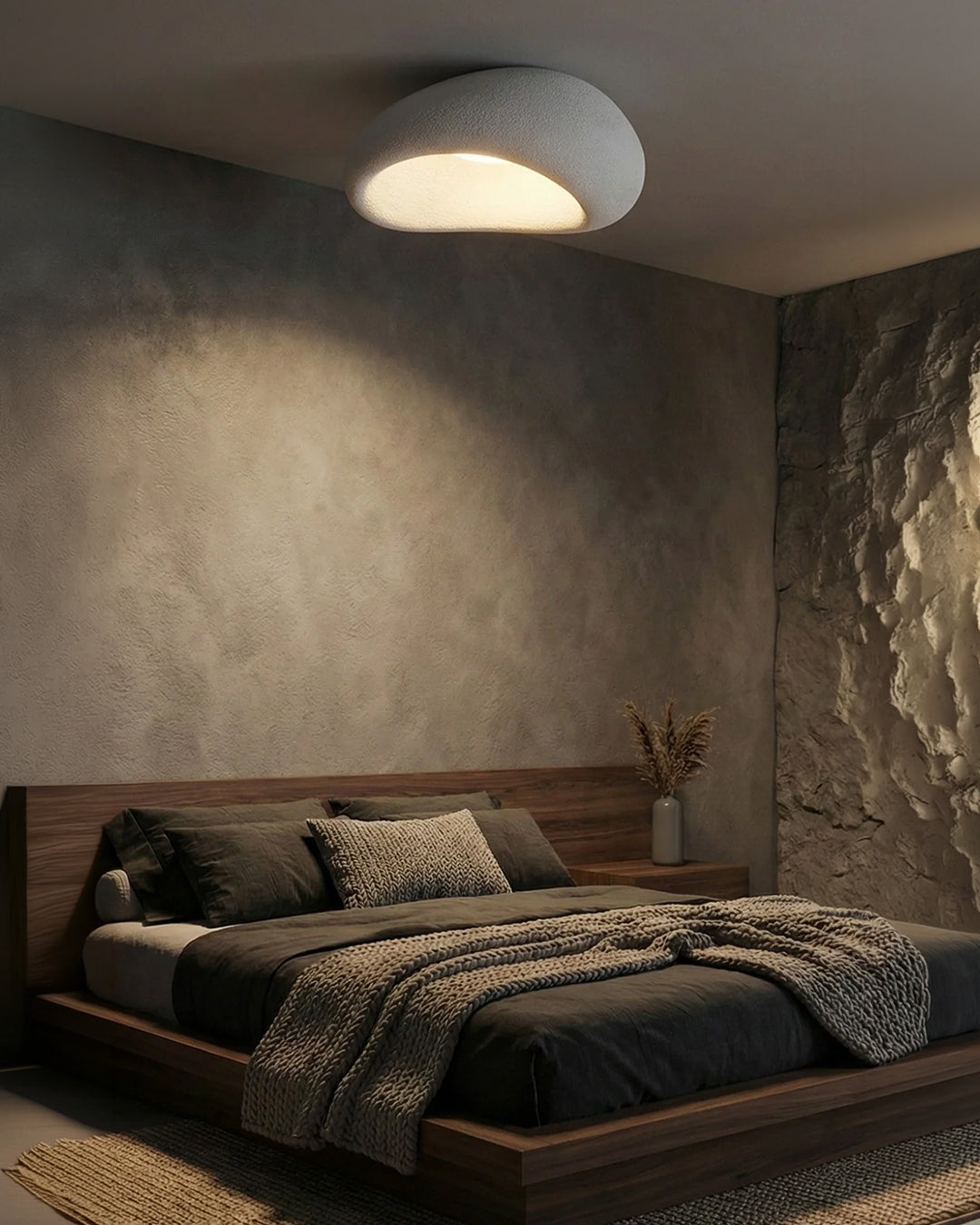 Plafondlamp Wabi Sabi Geïnspireerd – Metalen Lamp met Warme Verlichting – Voor Woonkamer Slaapkamer Eetkamer | Sansoti