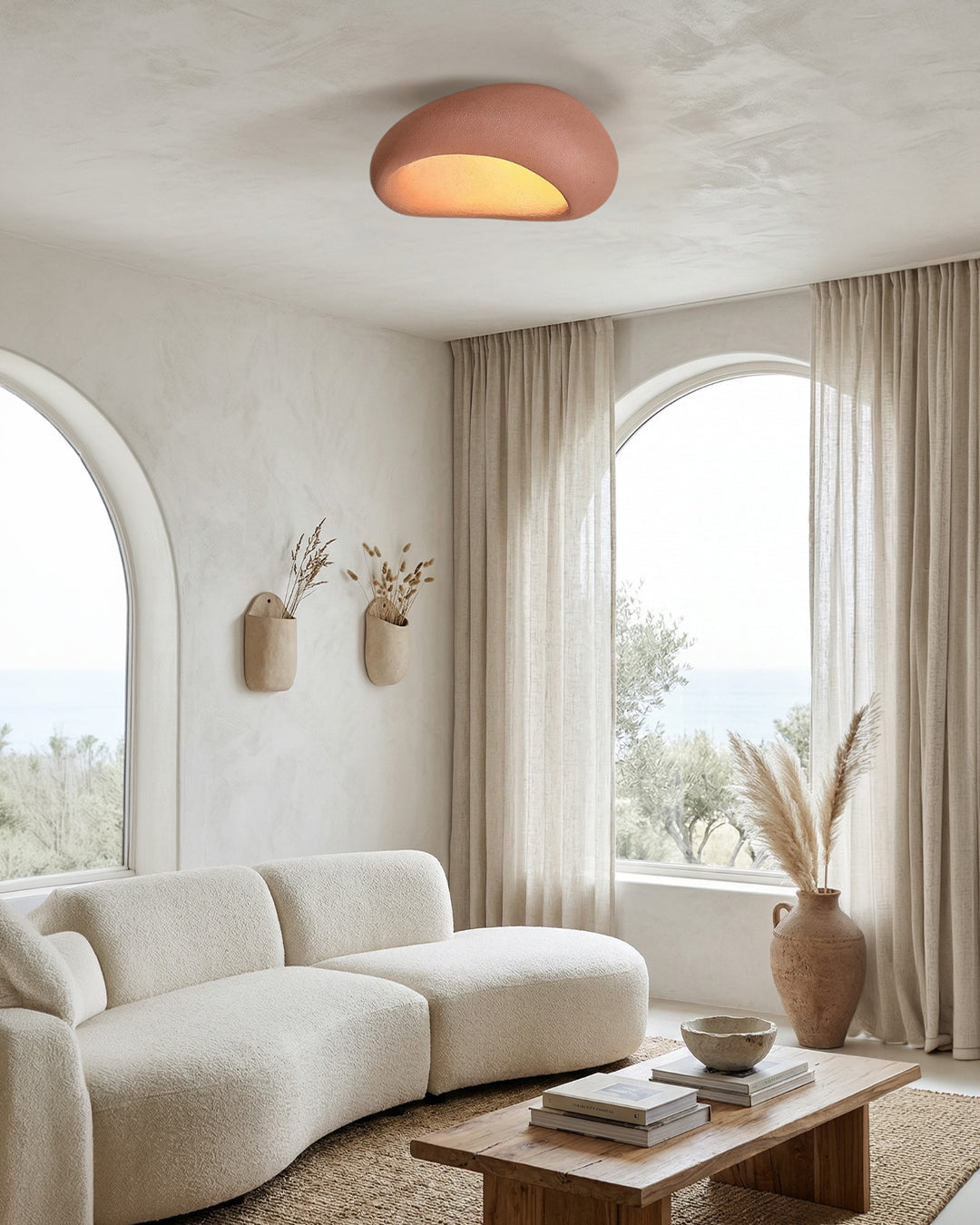 Plafondlamp Wabi Sabi Geïnspireerd – Metalen Lamp met Warme Verlichting – Voor Woonkamer Slaapkamer Eetkamer | Sansoti