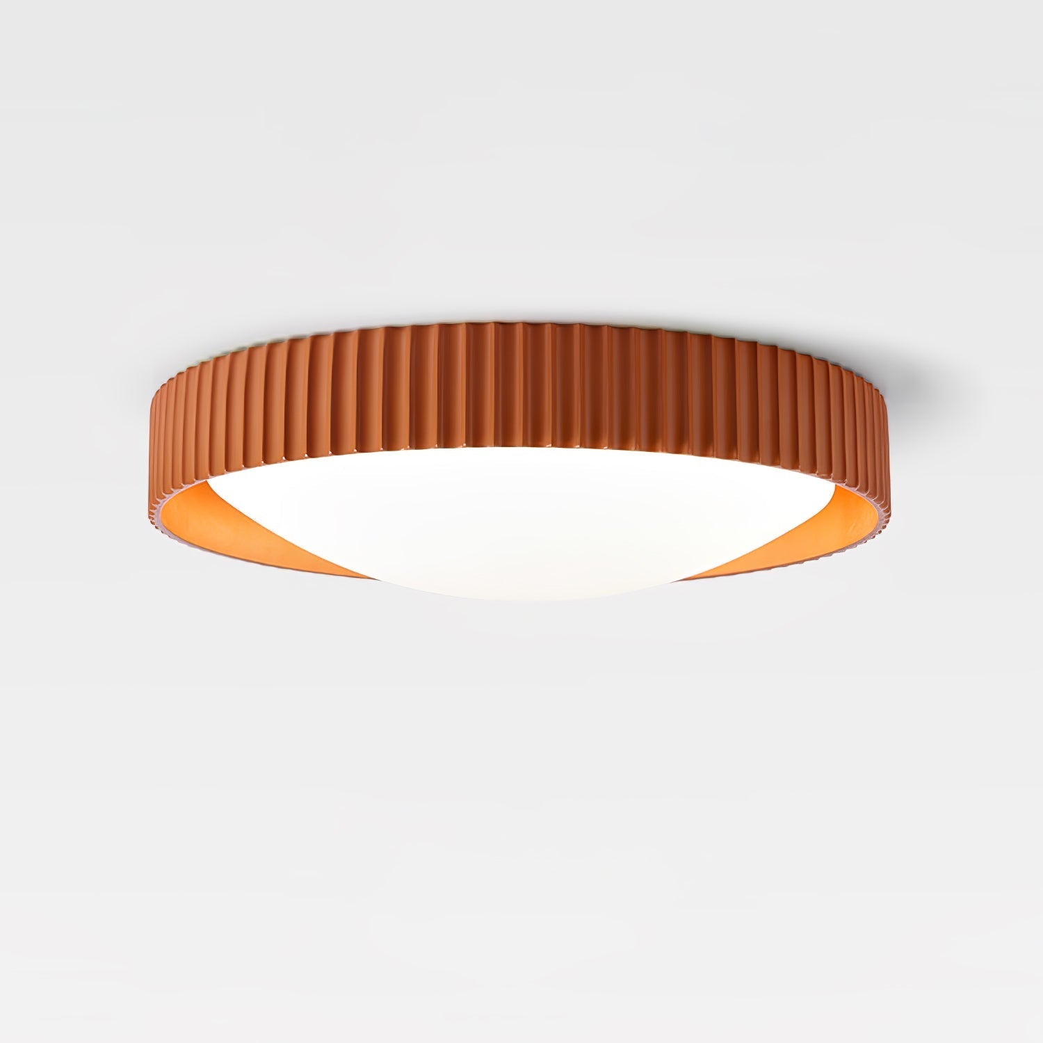 Moderne Plafondlamp Ribbed – Acryl Kap met Harsframe – Warm/Neutraal/Koel Licht – Ø46cm – Oranje, Grijs of Blauw | Sansoti