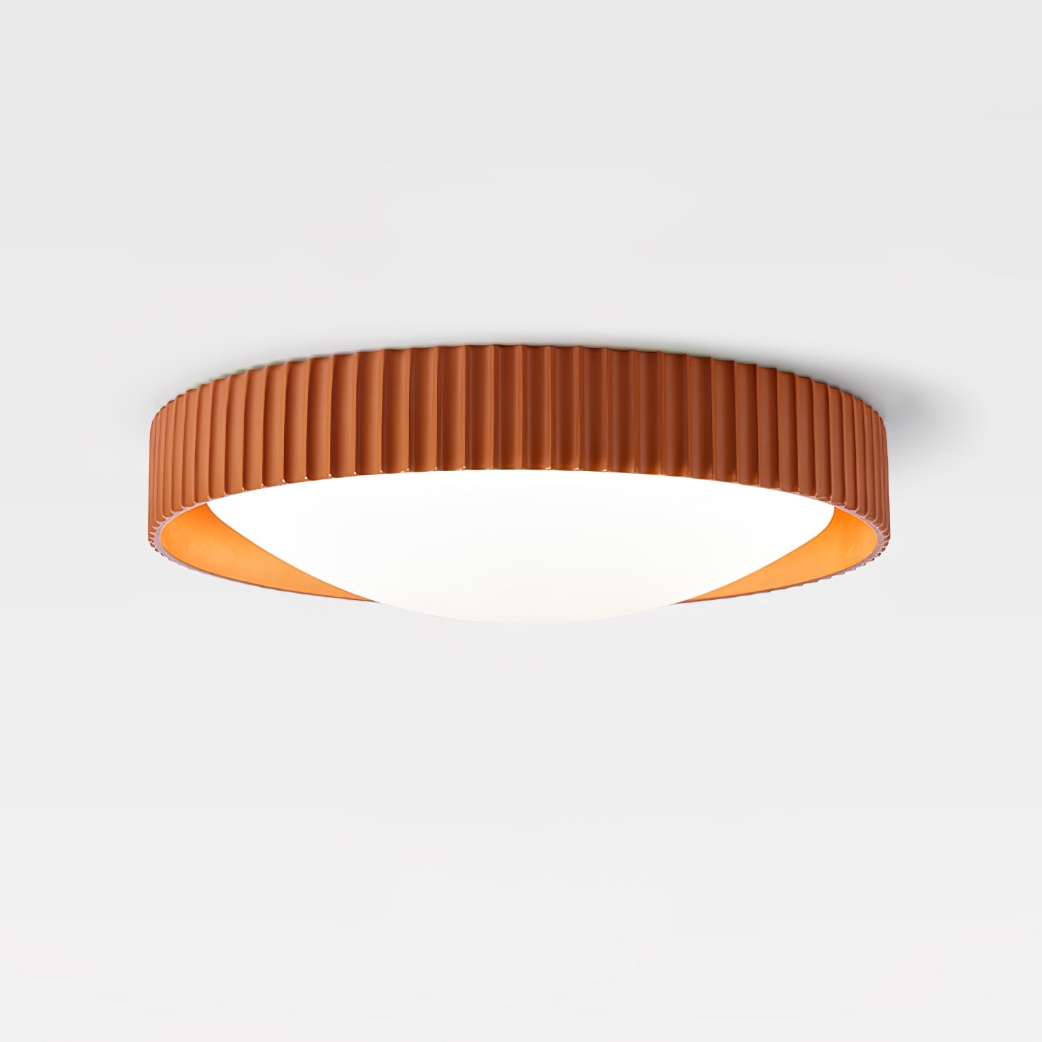 Moderne Plafondlamp Ribbed – Acryl Kap met Harsframe – Warm/Neutraal/Koel Licht – Ø46cm – Oranje, Grijs of Blauw | Sansoti