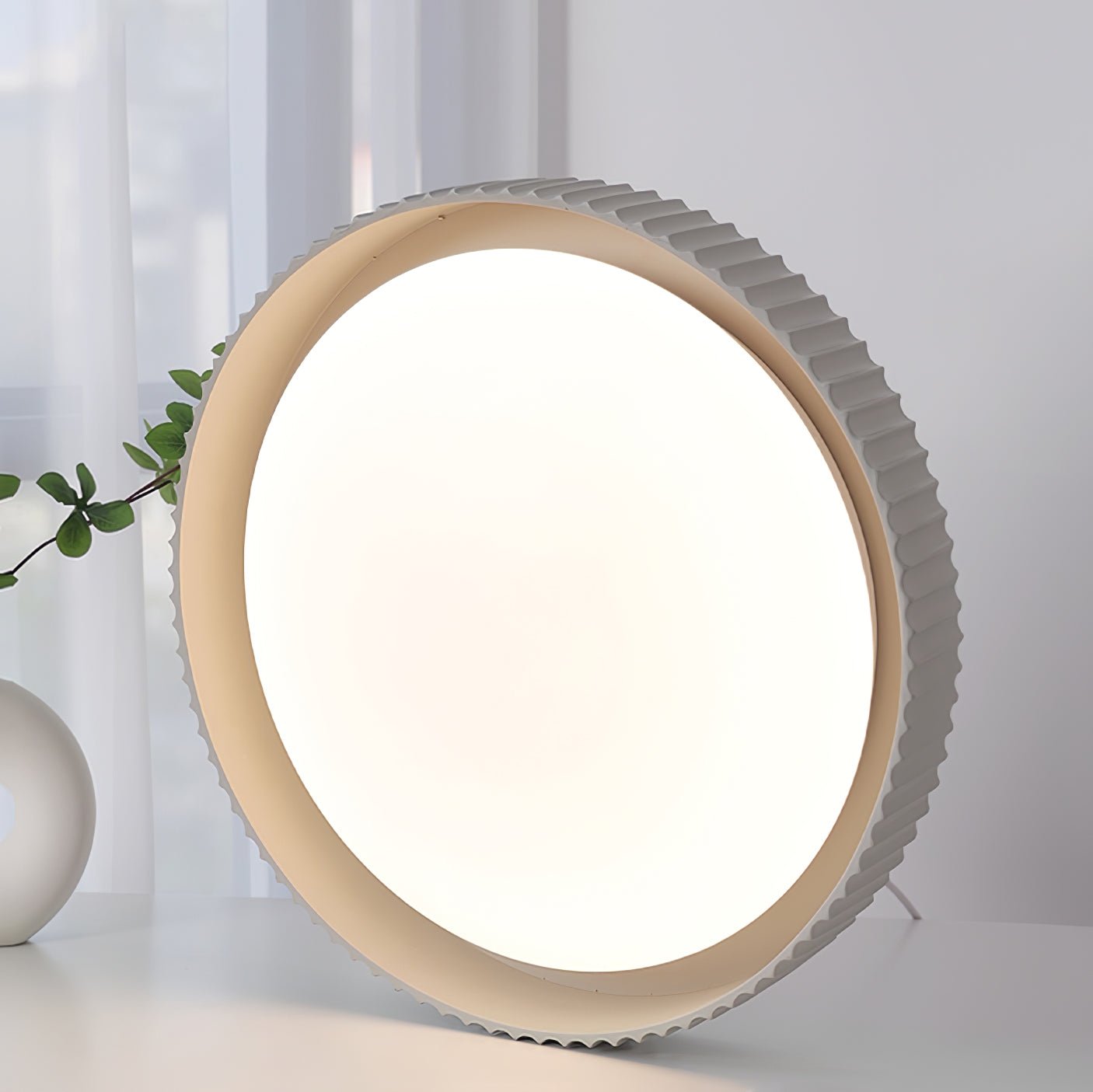 Moderne Plafondlamp Ribbed – Acryl Kap met Harsframe – Warm/Neutraal/Koel Licht – Ø46cm – Oranje, Grijs of Blauw | Sansoti
