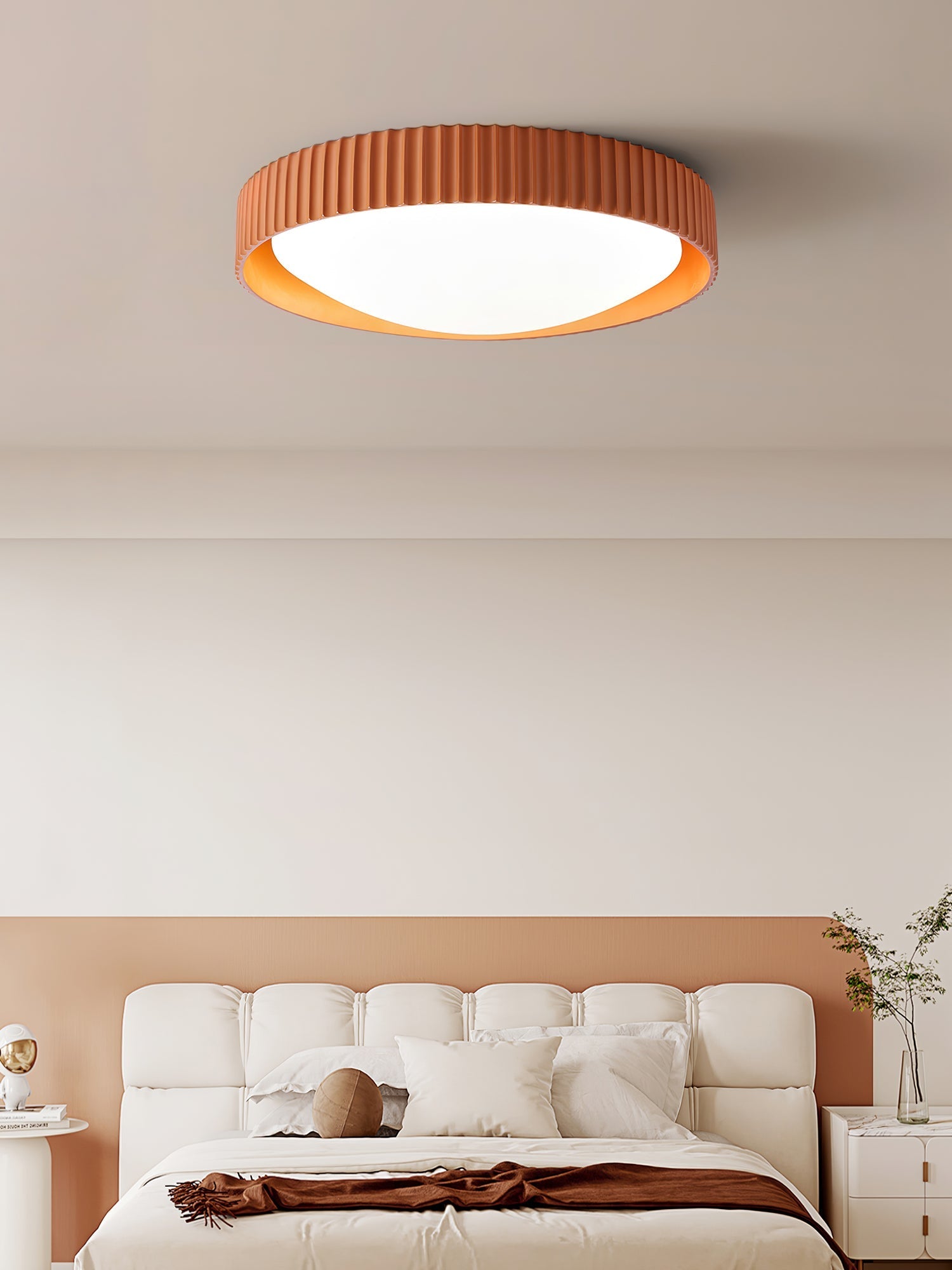 Moderne Plafondlamp Ribbed – Acryl Kap met Harsframe – Warm/Neutraal/Koel Licht – Ø46cm – Oranje, Grijs of Blauw | Sansoti