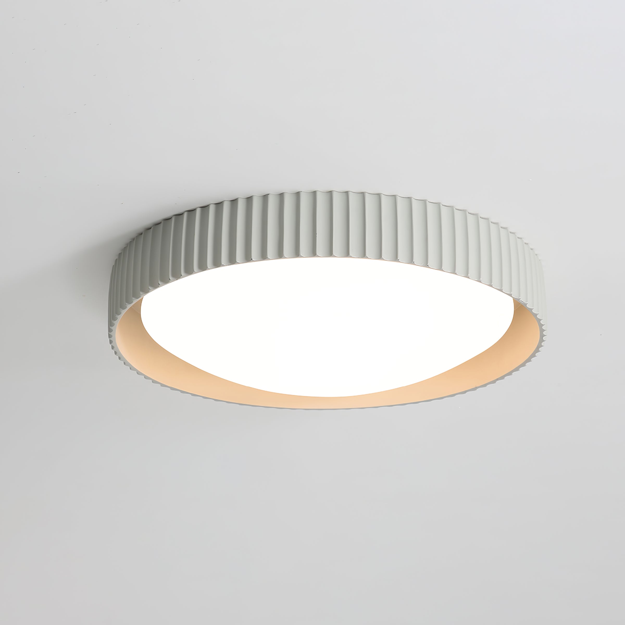 Moderne Plafondlamp Ribbed – Acryl Kap met Harsframe – Warm/Neutraal/Koel Licht – Ø46cm – Oranje, Grijs of Blauw | Sansoti