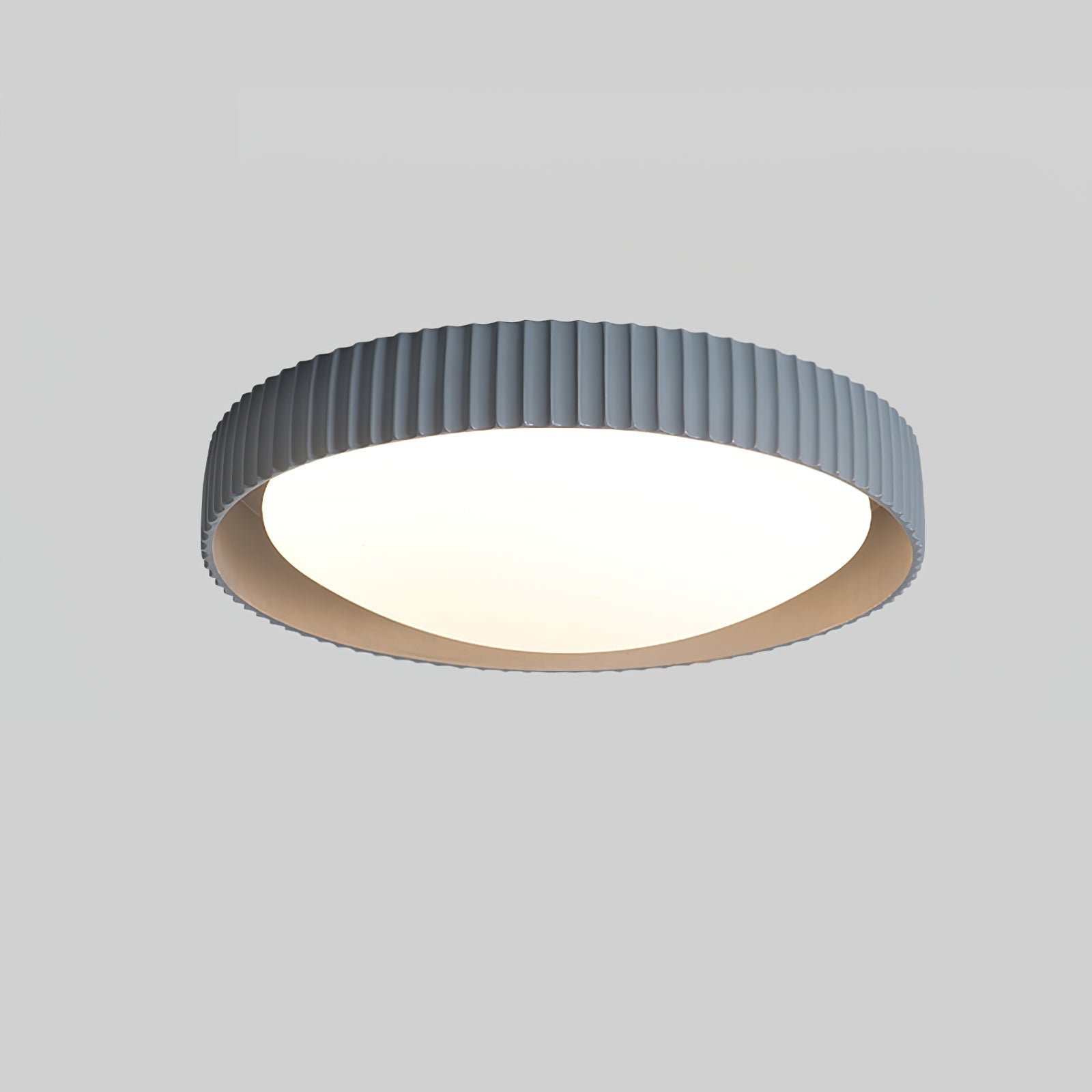 Moderne Plafondlamp Ribbed – Acryl Kap met Harsframe – Warm/Neutraal/Koel Licht – Ø46cm – Oranje, Grijs of Blauw | Sansoti