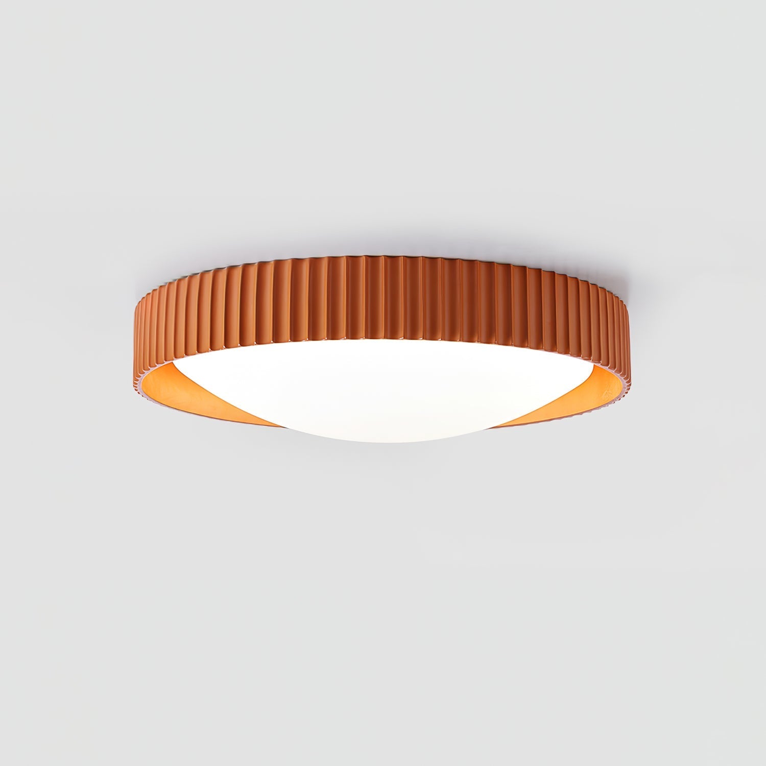 Moderne Plafondlamp Ribbed – Acryl Kap met Harsframe – Warm/Neutraal/Koel Licht – Ø46cm – Oranje, Grijs of Blauw | Sansoti