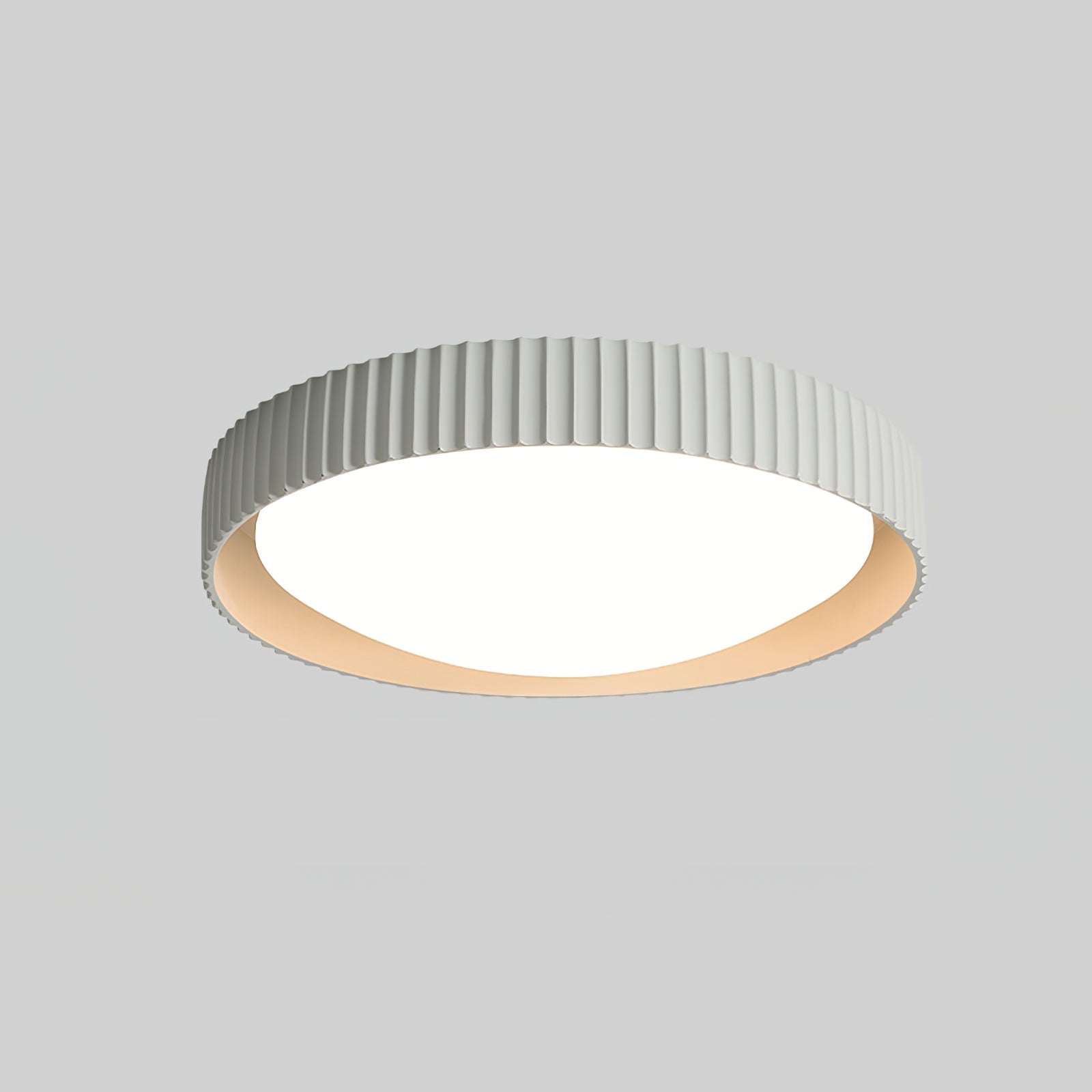Moderne Plafondlamp Ribbed – Acryl Kap met Harsframe – Warm/Neutraal/Koel Licht – Ø46cm – Oranje, Grijs of Blauw | Sansoti