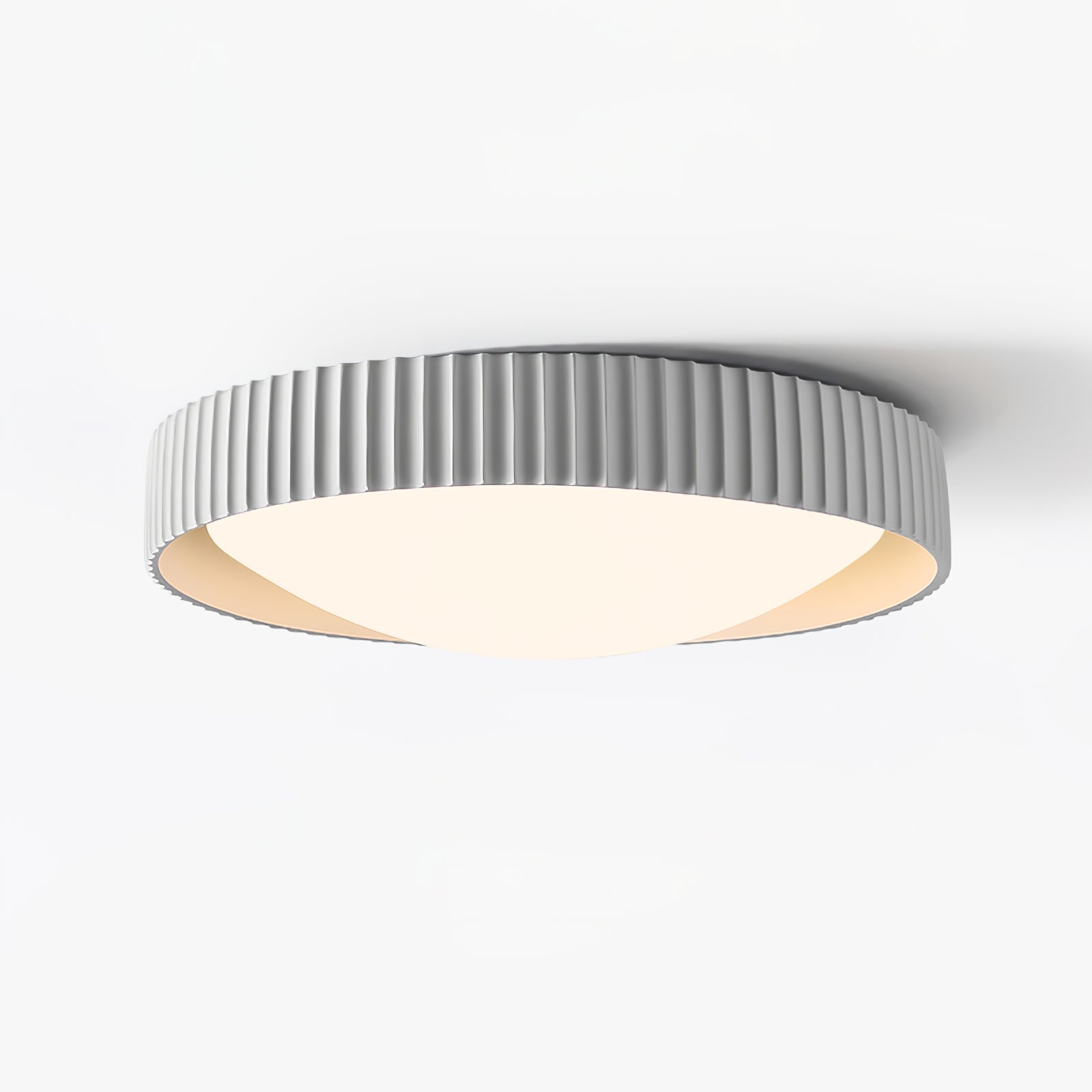 Moderne Plafondlamp Ribbed – Acryl Kap met Harsframe – Warm/Neutraal/Koel Licht – Ø46cm – Oranje, Grijs of Blauw | Sansoti