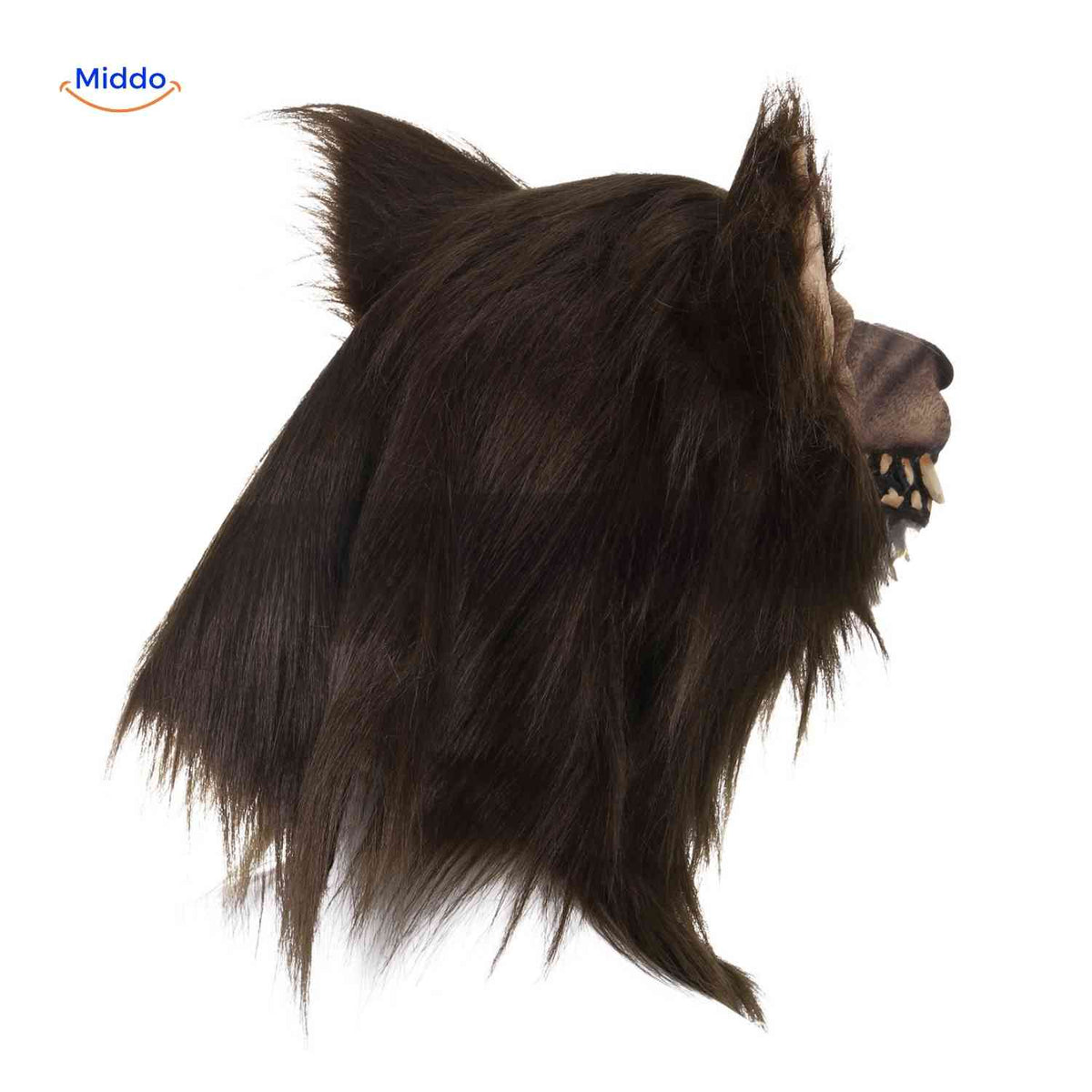 Leuchtende Wolfsmaske 60cm Latex Braun Halloween-Cosplay Kostüm für Themenpartys für Erwachsene und Jugendliche | Sansoti