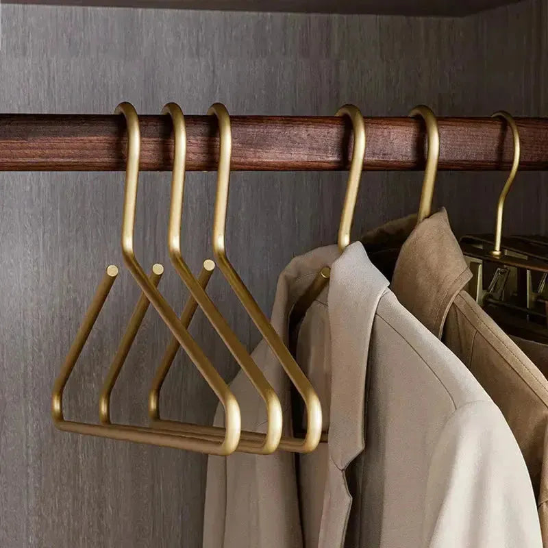 Kleiderbügel Metall Matt 5 Stück Gold Silber 42x20cm Schrank Garderobe Luxus Kleiderbügel Massiv Rutschfest Premium | Restfield