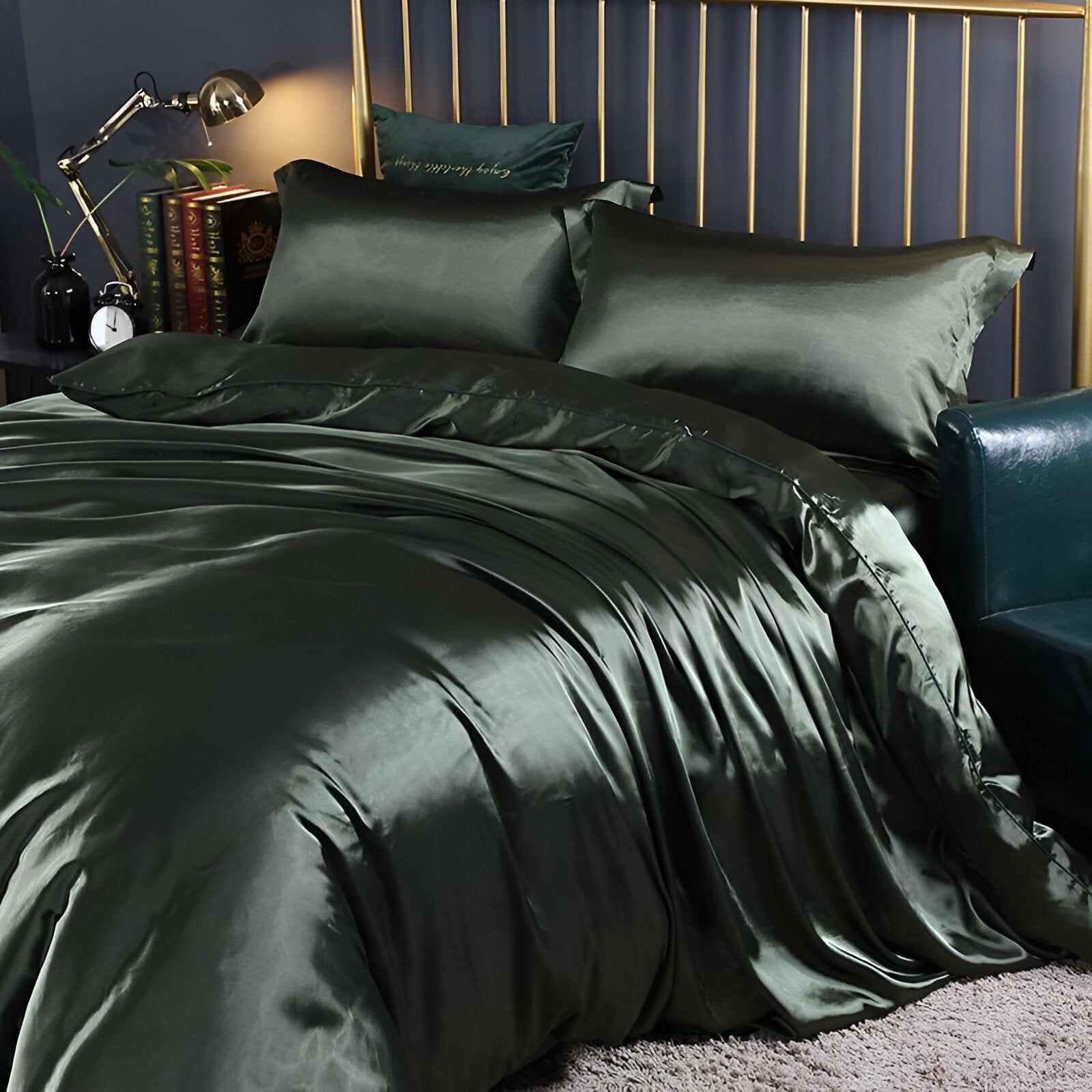 Beddengoedset Zijde 70% Mulberry 180gsm Paars Dekbedovertrek Hoeslaken Kussenslopen Luxe Slaapkamer Satijn Look | Sansoti