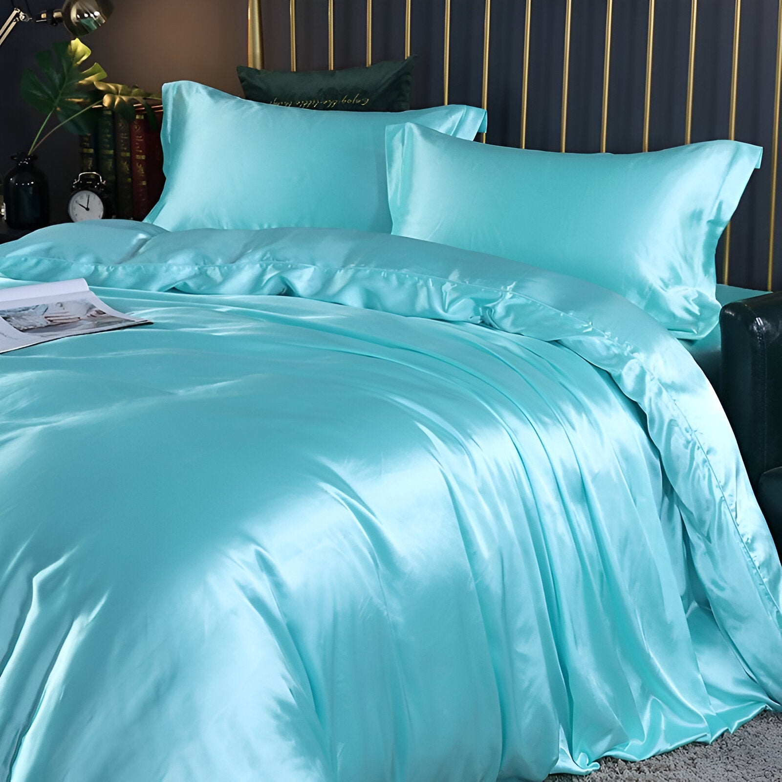 Beddengoedset Zijde 70% Mulberry 180gsm Paars Dekbedovertrek Hoeslaken Kussenslopen Luxe Slaapkamer Satijn Look | Sansoti