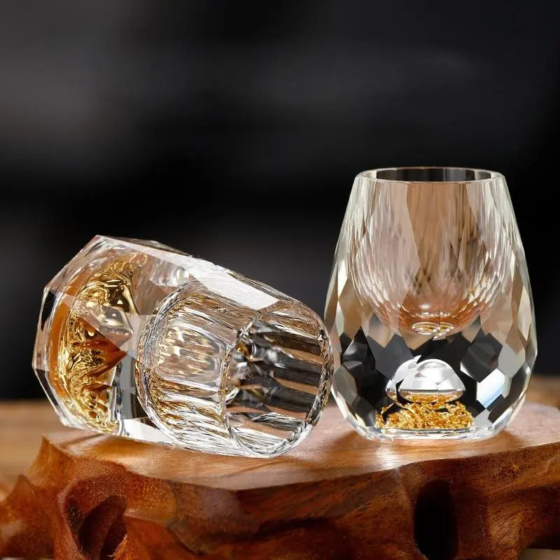 Shotglaasjes Kristal Diamantgeslepen Set 6 Stuks 10ml Borrelglas Likeurglas Cadeau Feest Tafel Decoratie | Sansoti
