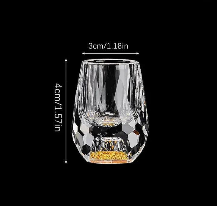 Shotglaasjes Kristal Diamantgeslepen Set 6 Stuks 10ml Borrelglas Likeurglas Cadeau Feest Tafel Decoratie | Sansoti