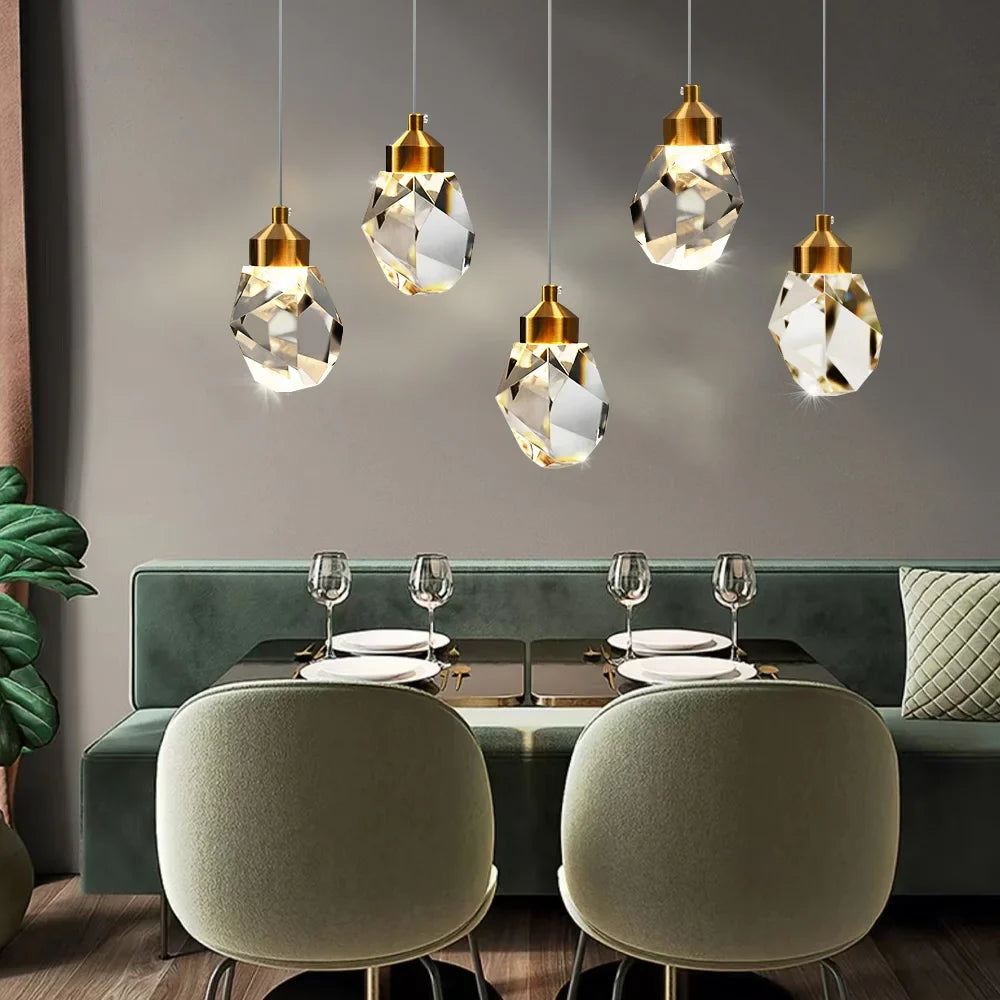 Facettierte Kristall-Hängeleuchte – skandinavisches Design für Esszimmer, Schlafzimmer und Wohnzimmer | Sansoti