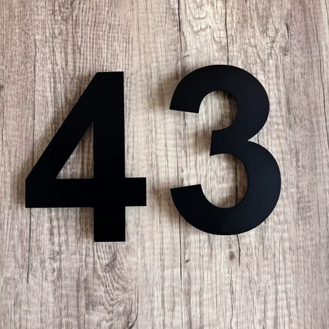 3D Floating House Number for Outdoors – Modern Stainless Steel Number for Facade and Entrance | Sansoti