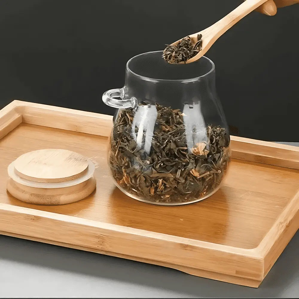 Vorratsgläser mit Bambusdeckel Luftdicht Kaffee Tee Müsli Küchen Set | Restfield