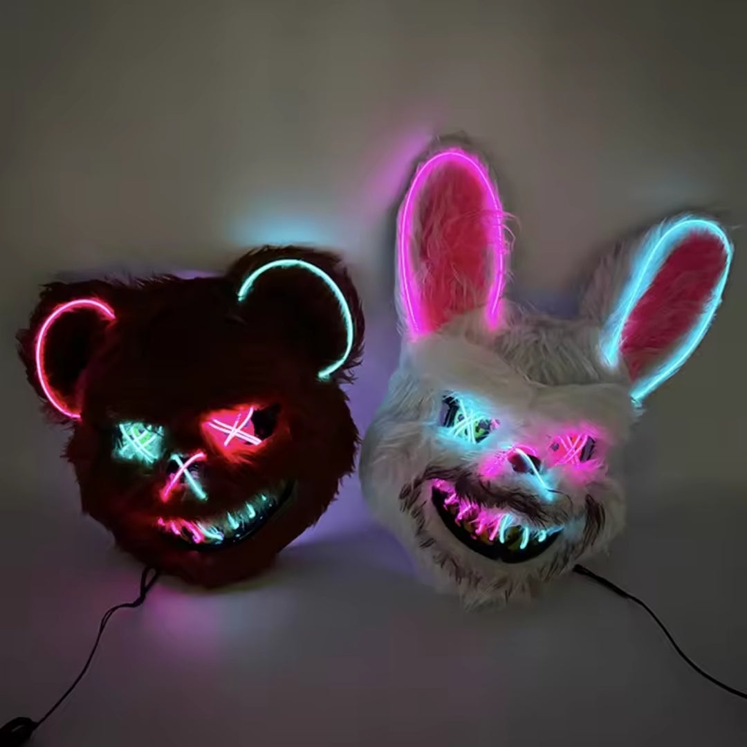 Verlicht LED Gezichtsmasker met Kleurwisseling voor Feesten Cosplay en Themafeesten Sfeerverlichting | Sansoti