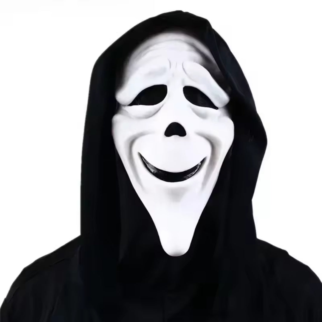 Scary Ghost Face Mask Adults White Horror Costume Halloween Cosplay Theme Party Carnival Accessory | Sansoti