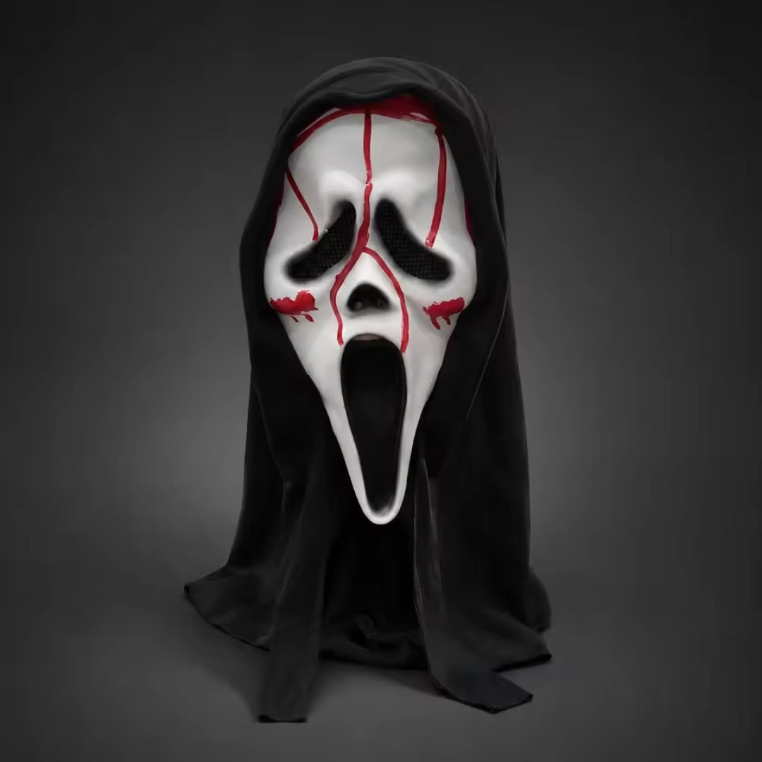 Creepy Face Mask with Hood for Halloween Parties, Cosplay, Horror-Themed Parties, Costume Parties | Sansoti