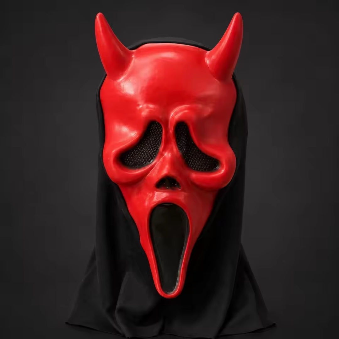 Creepy Face Mask with Hood for Halloween Parties, Cosplay, Horror-Themed Parties, Costume Parties | Sansoti