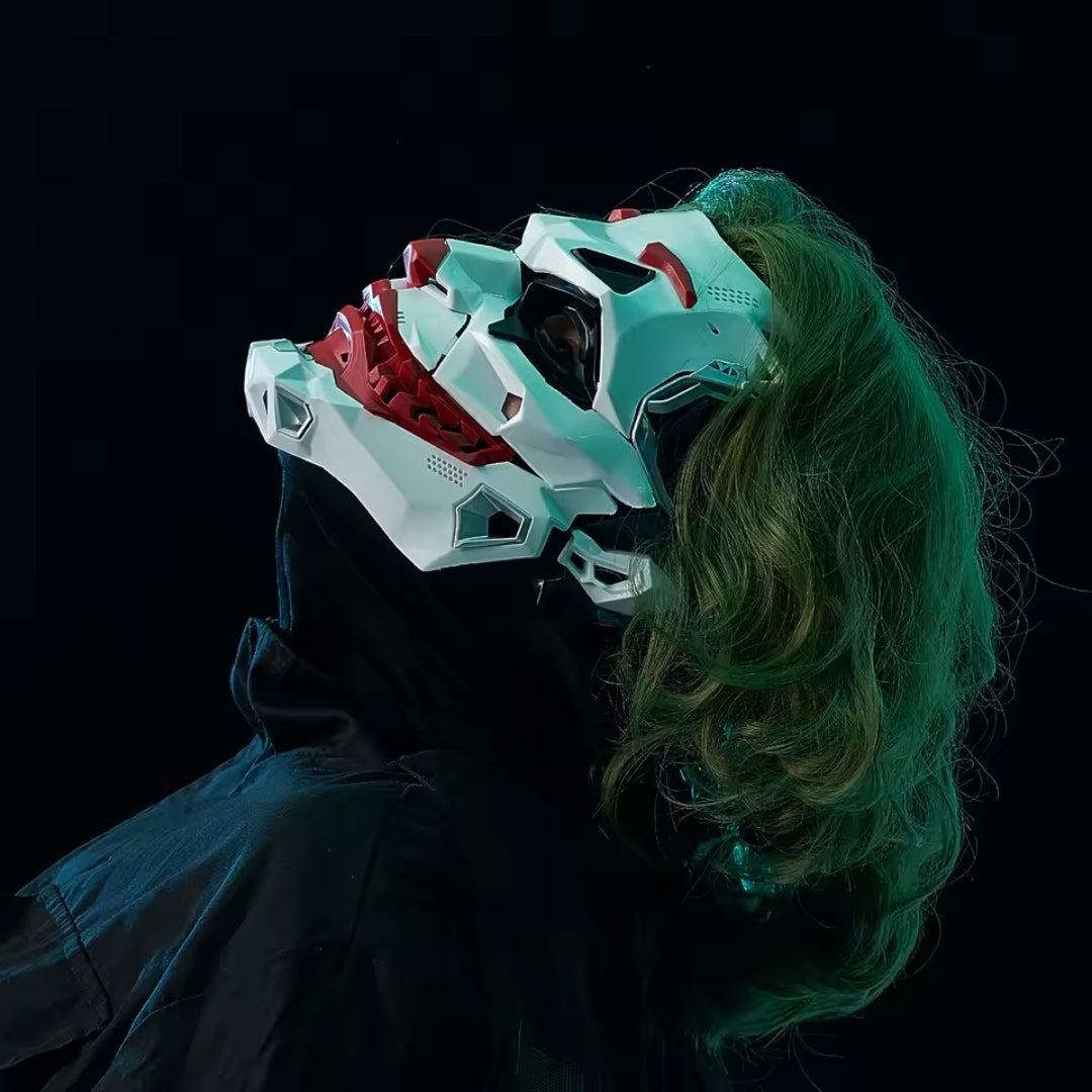 Volledig Gezichtsmasker Cyberpunk Clown PVC met Haaropties Halloween Cosplay Verkleedpartij Carnaval | Sansoti
