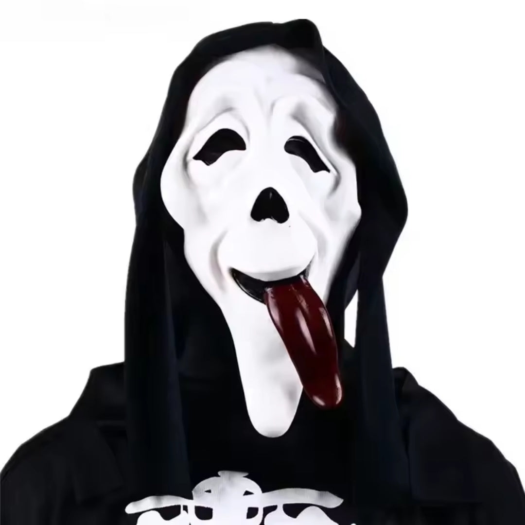 Scary Ghost Face Mask Adults White Horror Costume Halloween Cosplay Theme Party Carnival Accessory | Sansoti