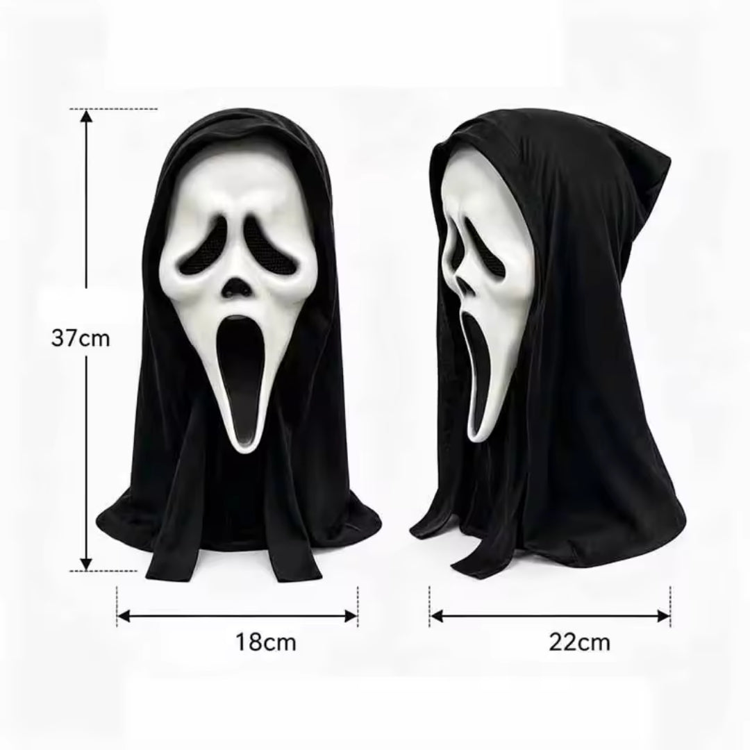 Creepy Face Mask with Hood for Halloween Parties, Cosplay, Horror-Themed Parties, Costume Parties | Sansoti