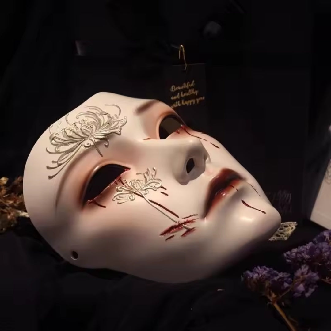 Traditioneel Chinees Gezichtsmasker Manjusaka Volledig Gezicht Cosplay Unisex Feestelijk Carnaval Theater | Sansoti