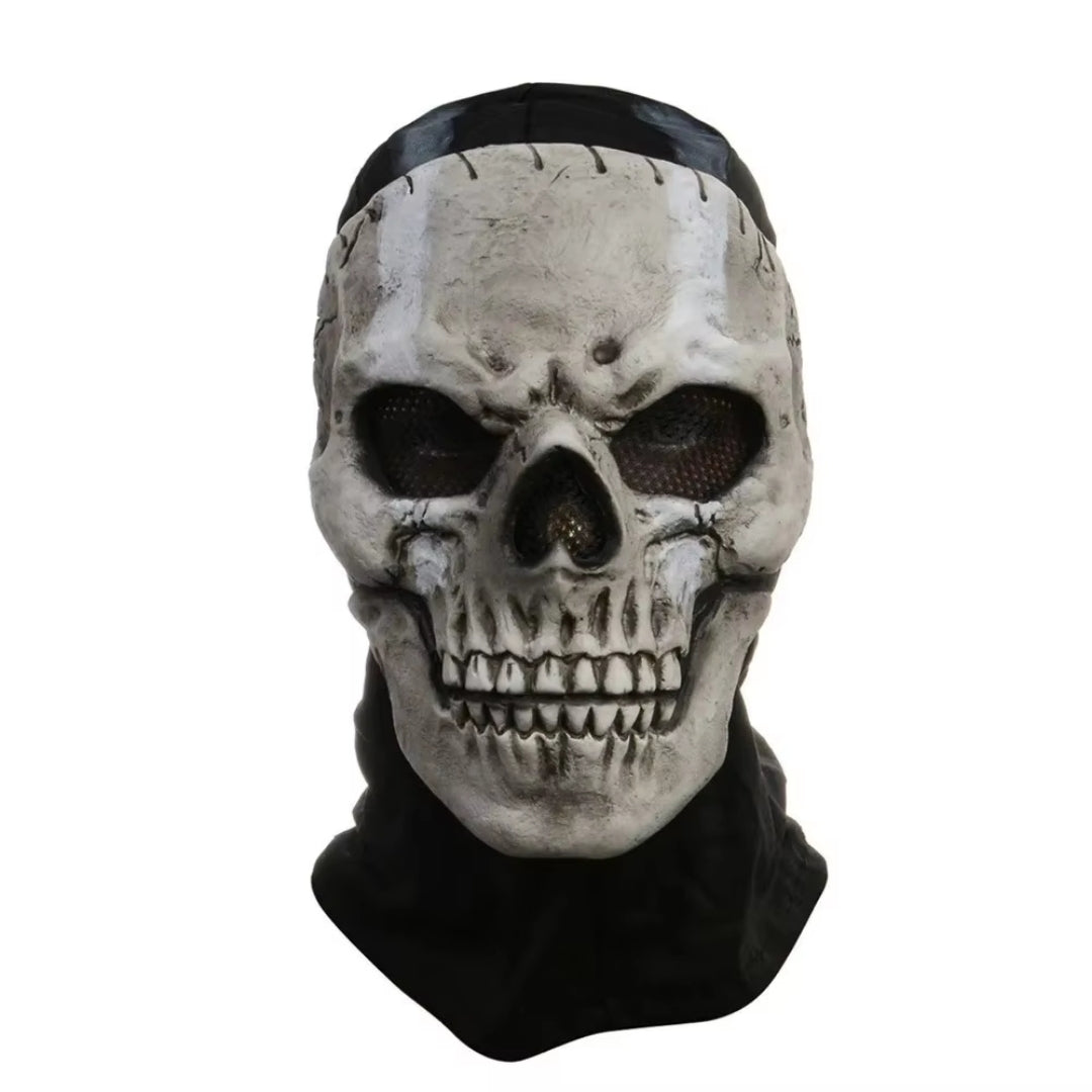 Schädel-Horrormaske für Erwachsene aus Latex, Cosplay, Mottoparty, gruselig, unheilvoll, mysteriös, unisex | Sansoti