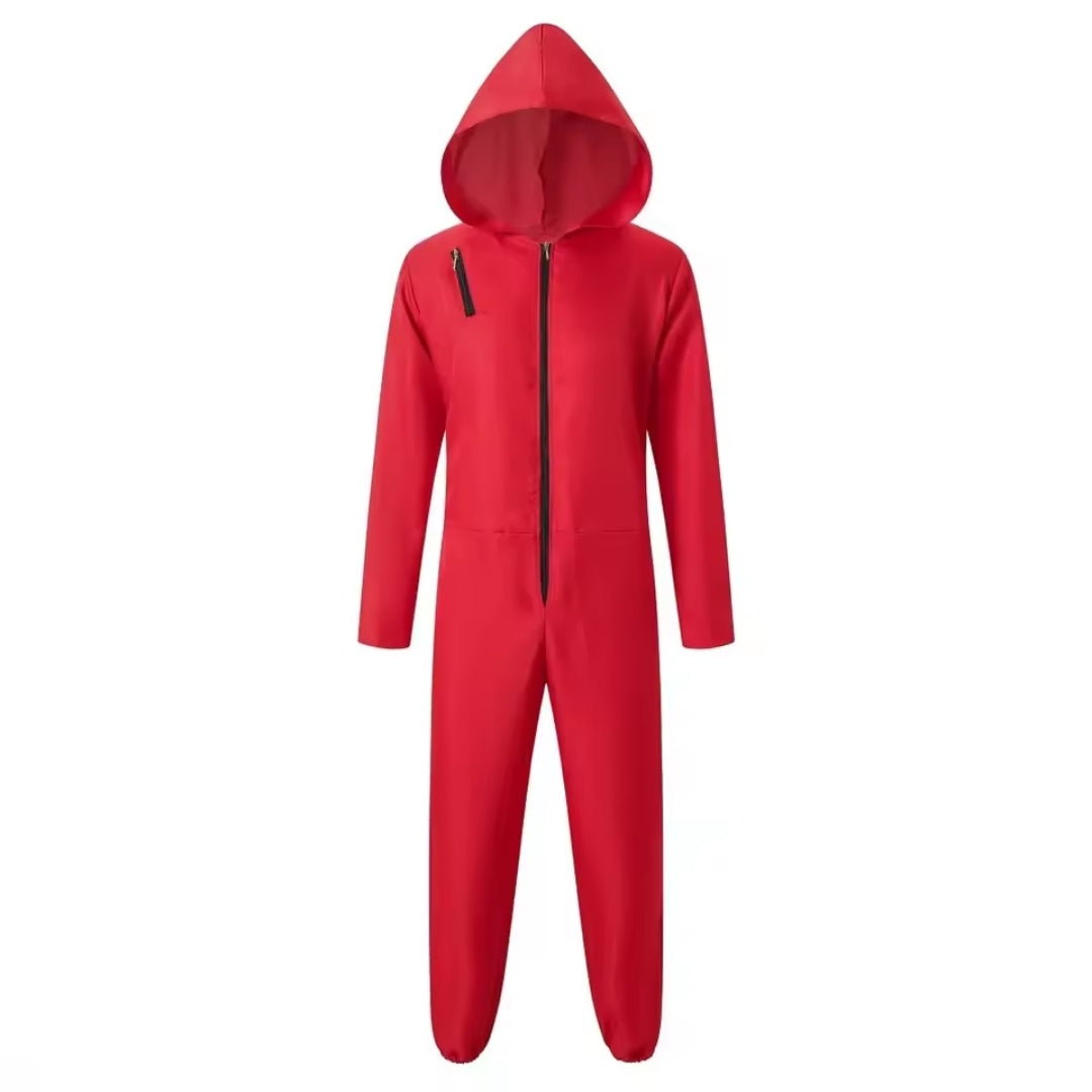 Rode Lange Jumpsuit Dames Cosplay Carnaval Halloween Themafeest Film Serie Verkleedkleding Kostuum Feest | Sansoti