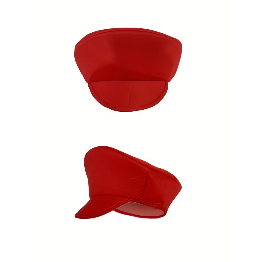 Klempner-Verkleidungsset für Kinder in Rot mit Kappe und Jumpsuit für Karneval Halloween Cosplay-Partykleidung | Sansoti