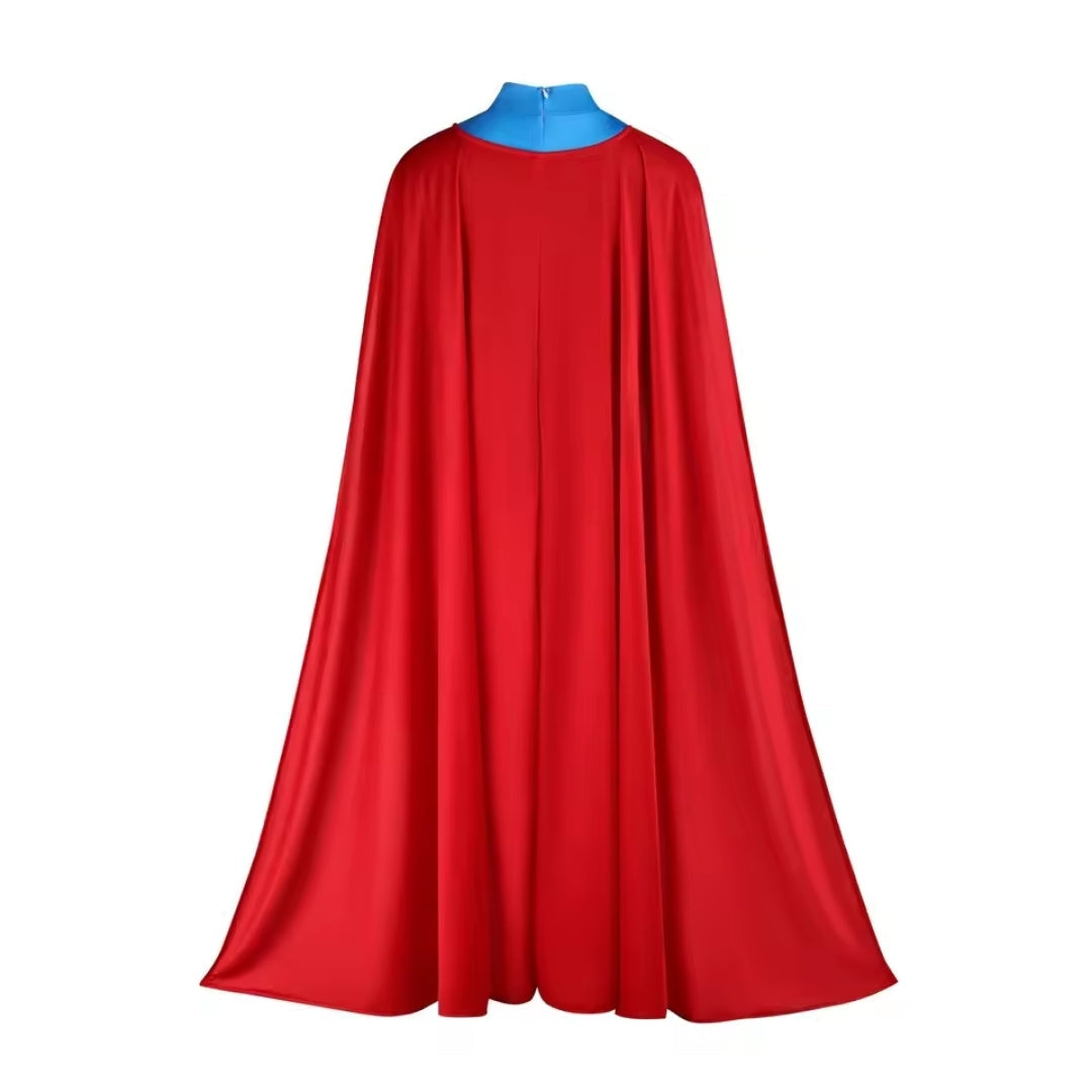 Superheldin Jumpsuit met Cape – Uniseks Verkleedkostuum voor Volwassenen – Feestoutfit Carnaval Themafeest | Sansoti