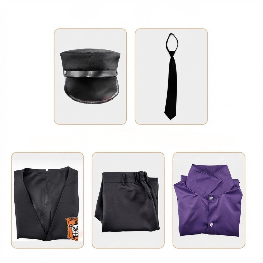Game Character Costume for Adults, Polyester Complete Set with Hat, Waistcoat and Tie, Halloween Cosplay | Sansoti
