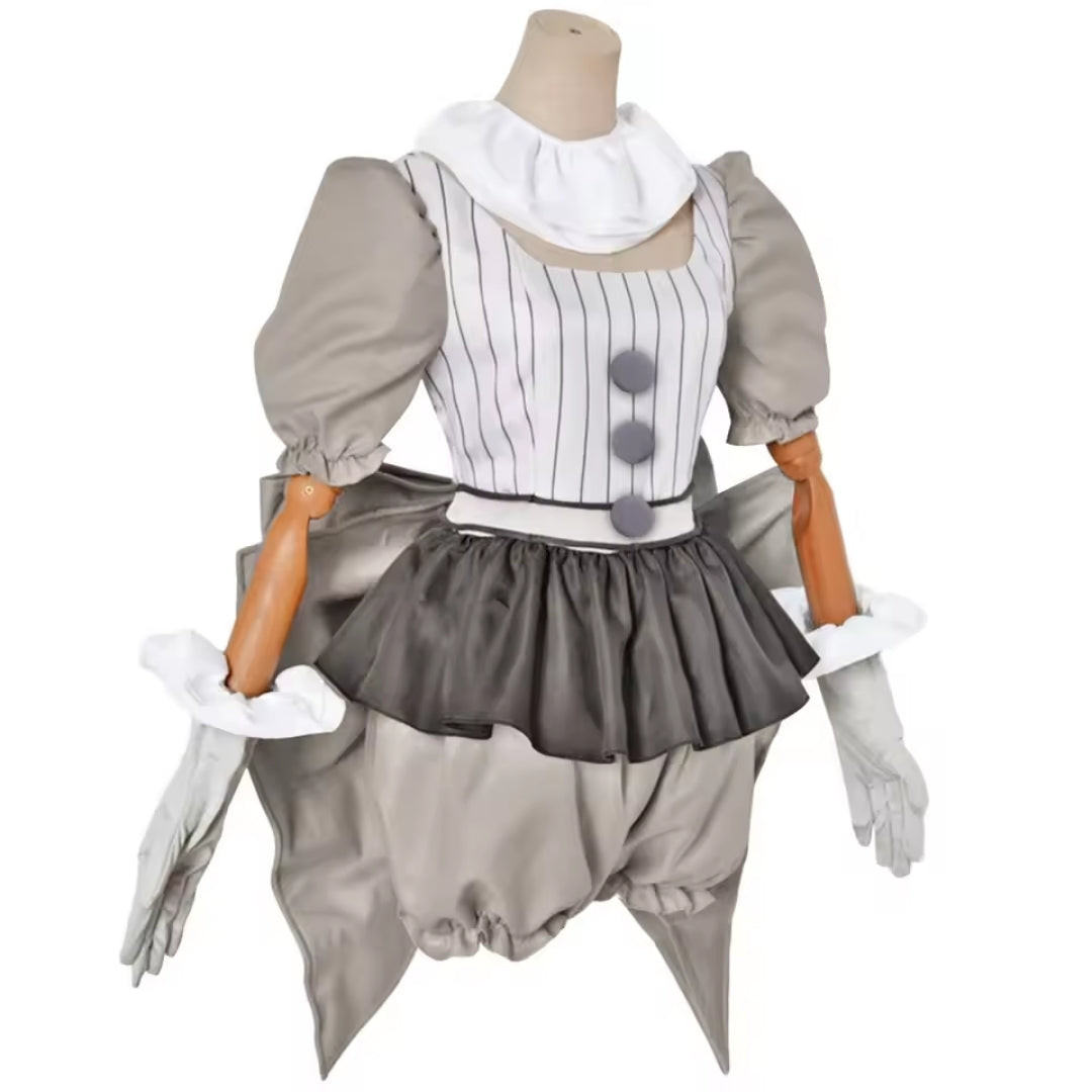 Horror Clown Kostuum Dames Tweedelig Pennywise Carnaval Halloween Verkleedoutfit Cosplay Feest Outfit | Sansoti