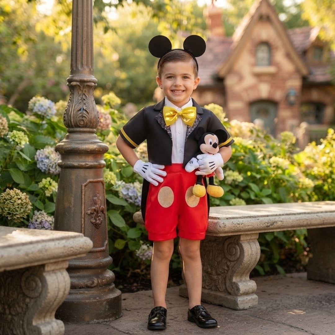 Cartoon Mouse Dress-Up Costume for Children, Polka-Dot Costume, Party, Halloween, Carnival, Unisex Outfit, Jumpsuit | Sansoti