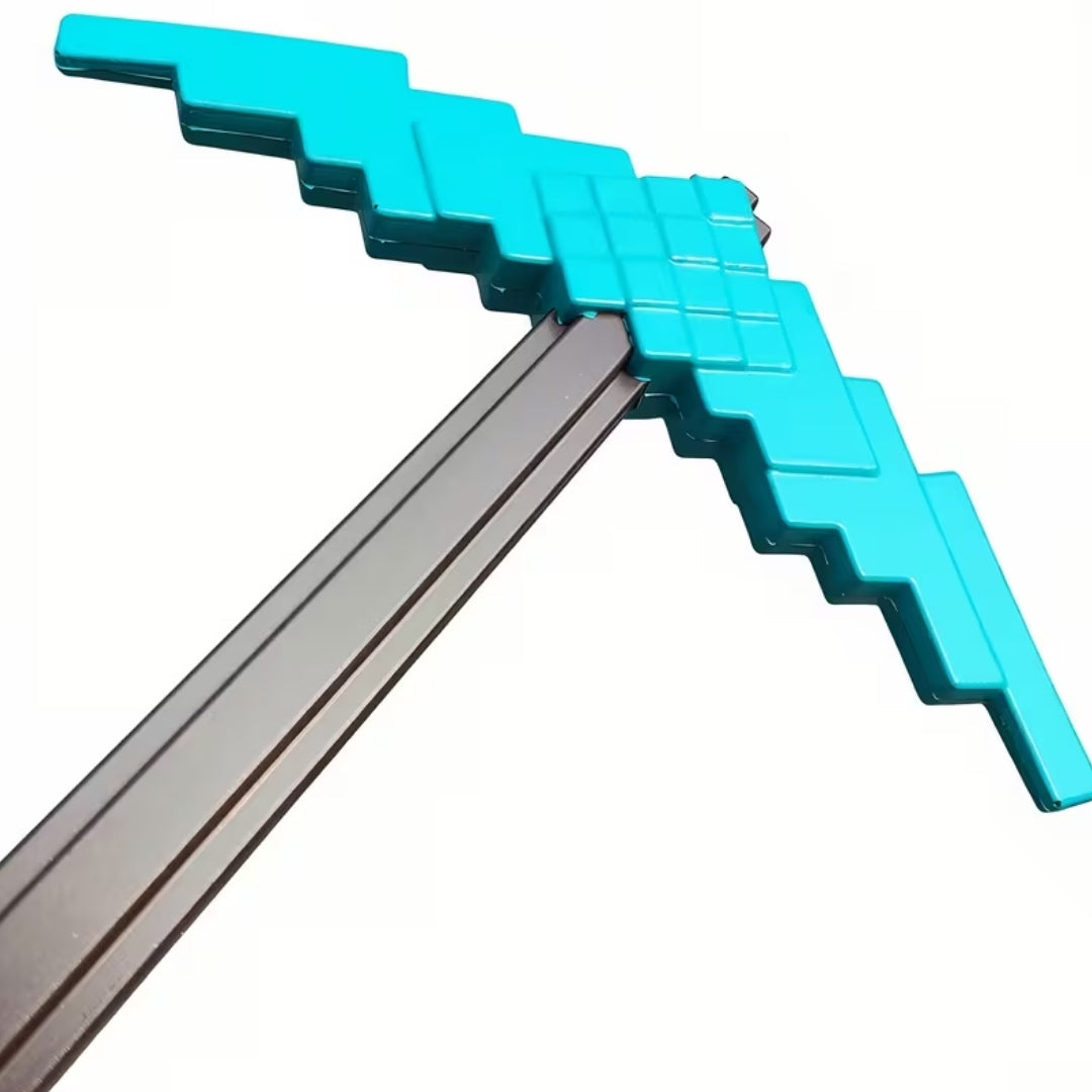Pixel Pickaxe Cosplay Prop PU Foam Gaming Costume Accessory Halloween Carnival Theme Party Role-Playing | Sansoti